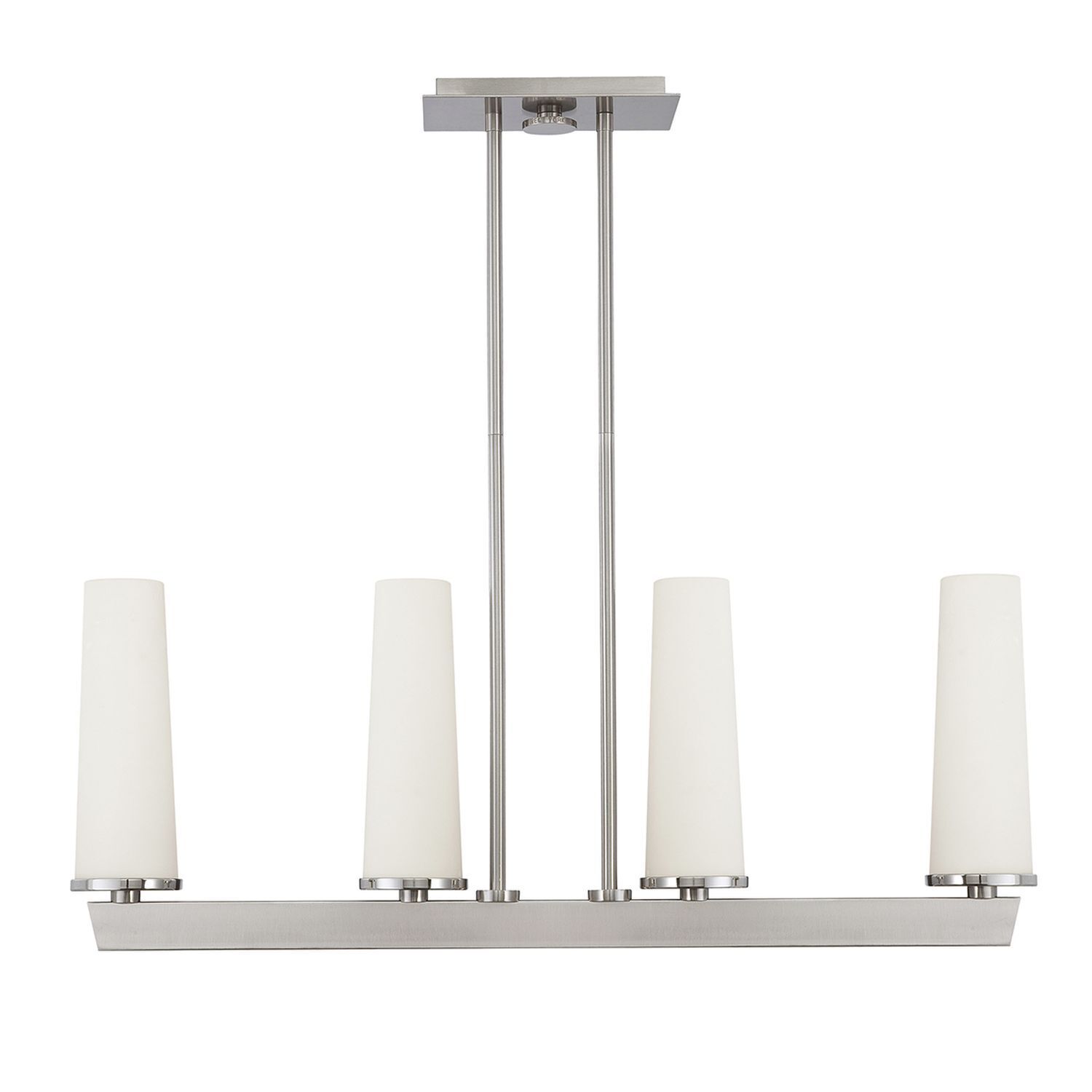 Deckenlampe Metall Glas Modern in Nickel Weiß LEDIBEL