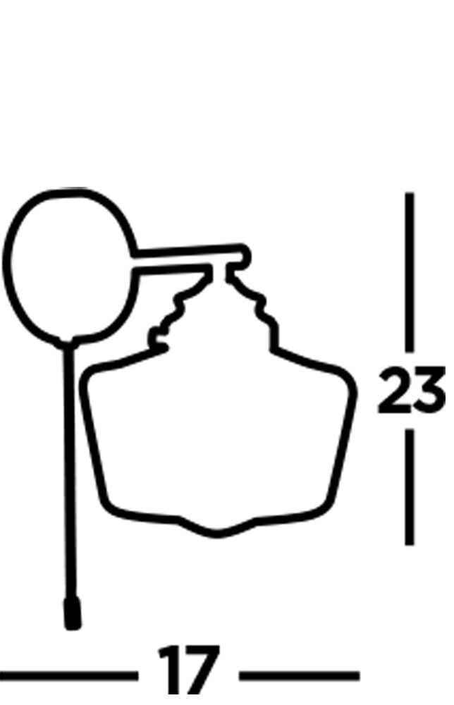 Wandlampe mit Schalter IP44 Silber Weiß Badezimmer Diagramm, Handlung, Schablone