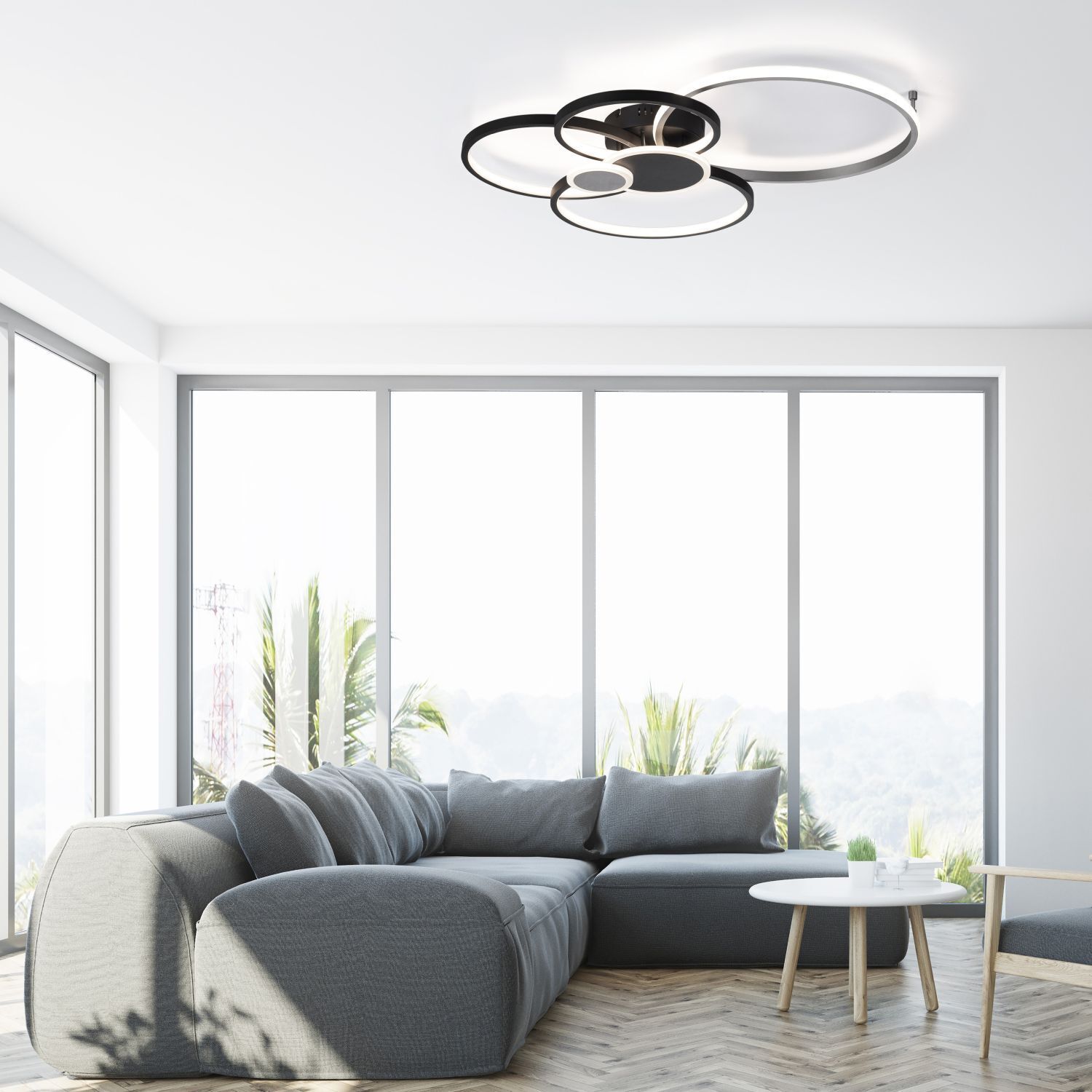 LED Deckenlampe Schwarz Aluminium Metall L:85 cm 35 W