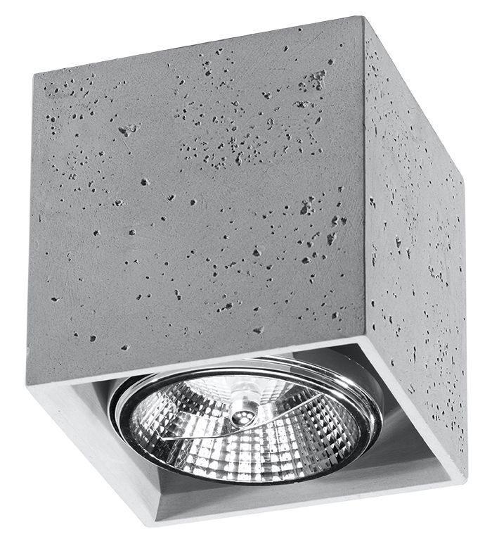 Eckiger Deckenspot Beton GU10 klein Wohnzimmer Flur