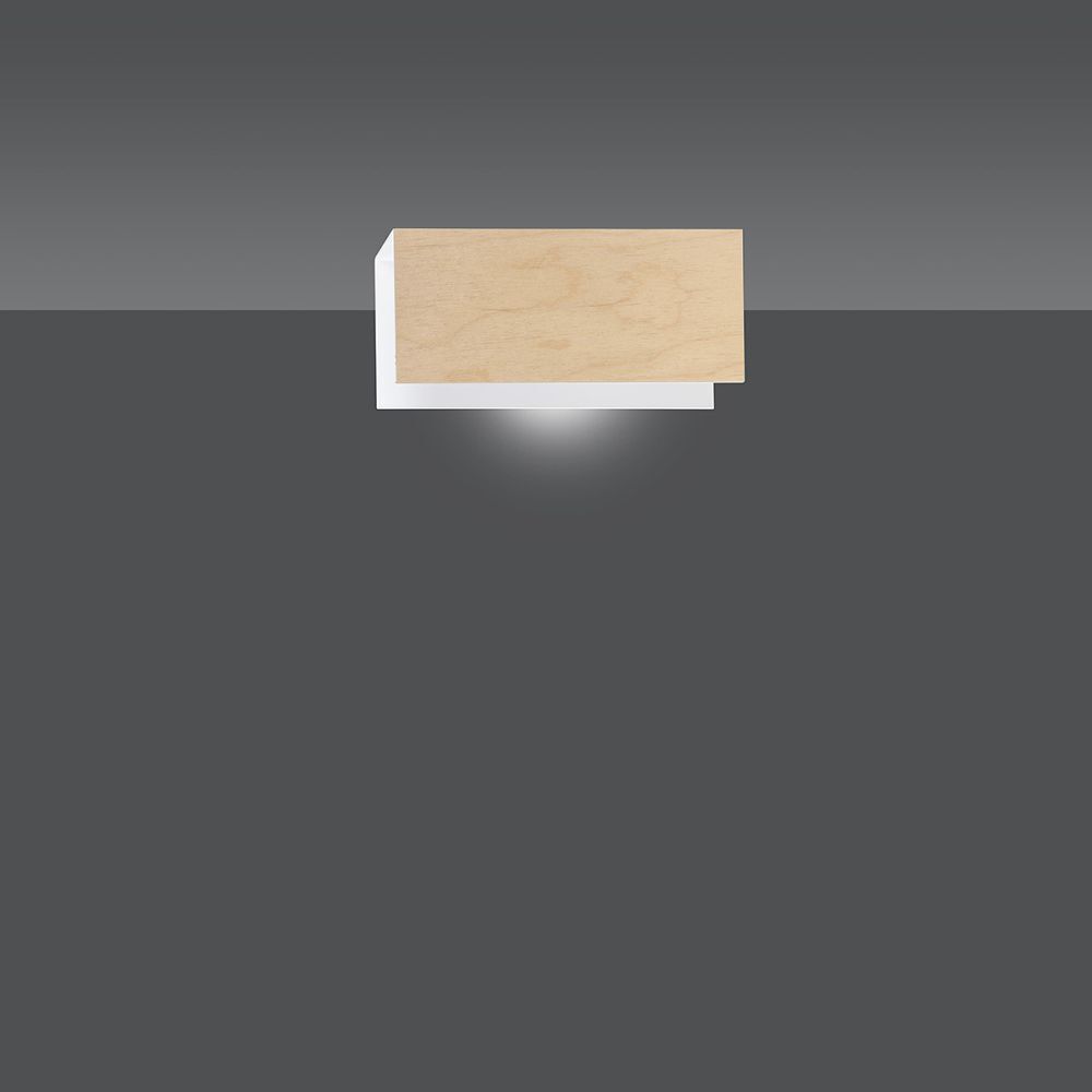 Wandlampe Holz Metall klein B:24cm eckig E27