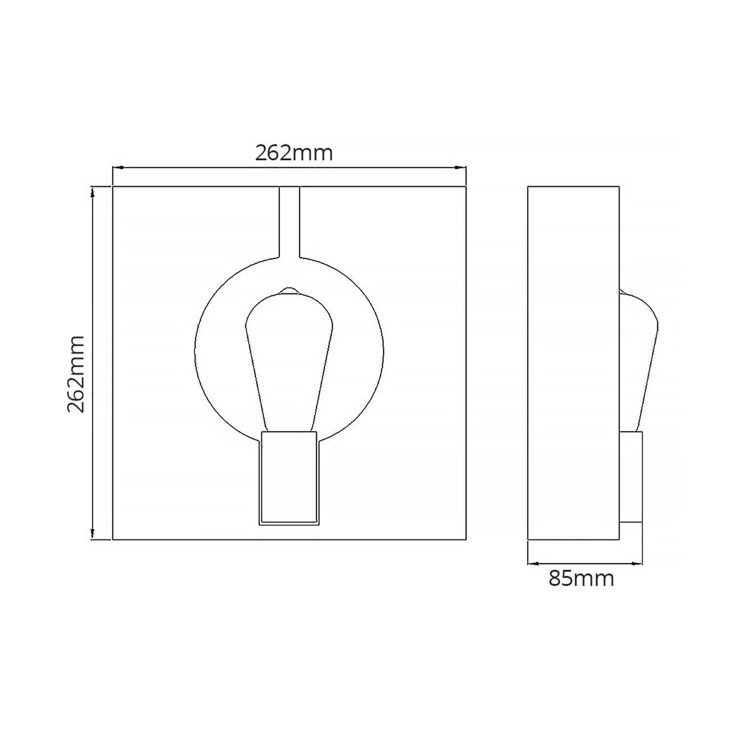 Wandleuchte Metall Graphit H: 26,6 cm klein E27 eckig Modern