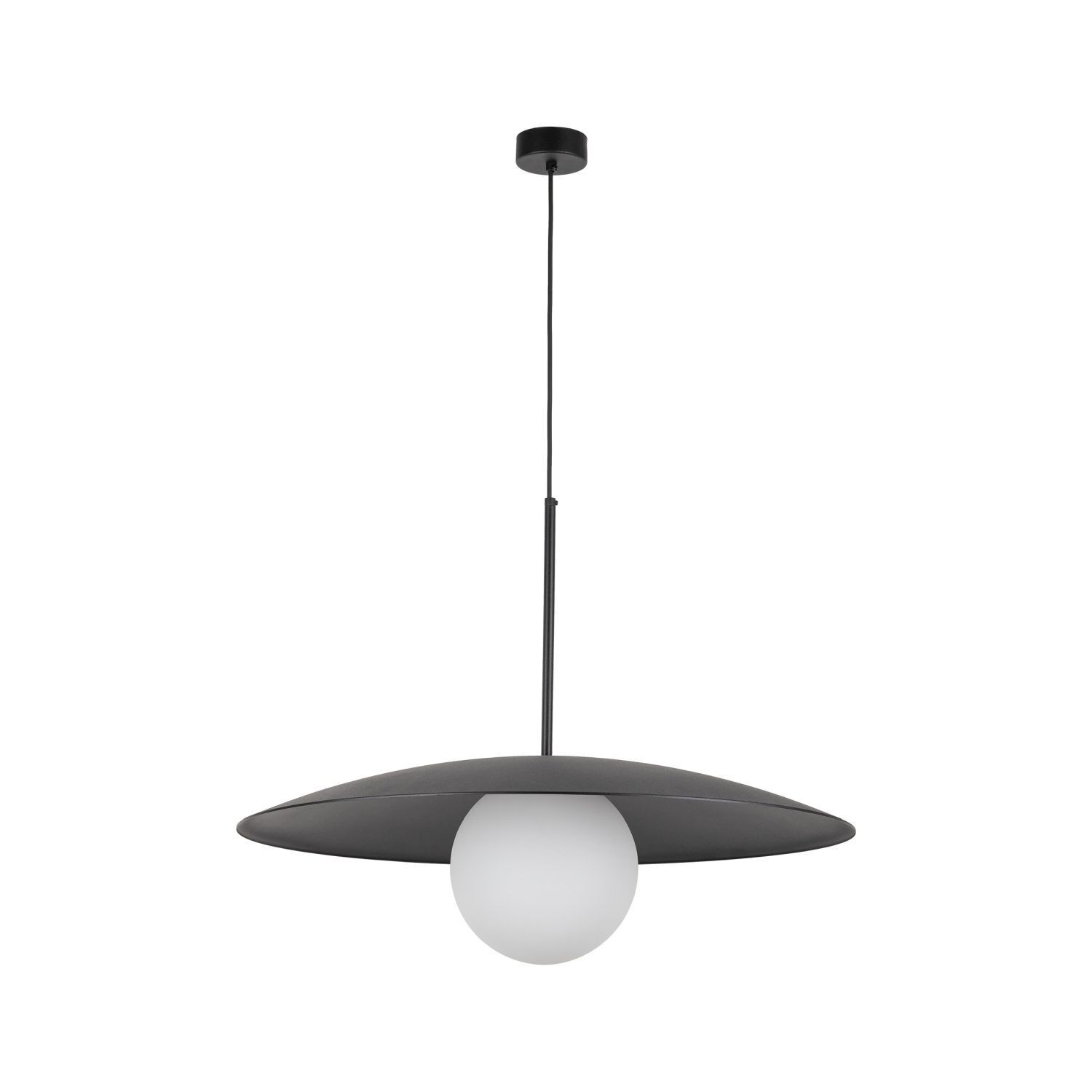 Blendarme Pendelleuchte Schwarz Metall Glas E27 Ø65 cm