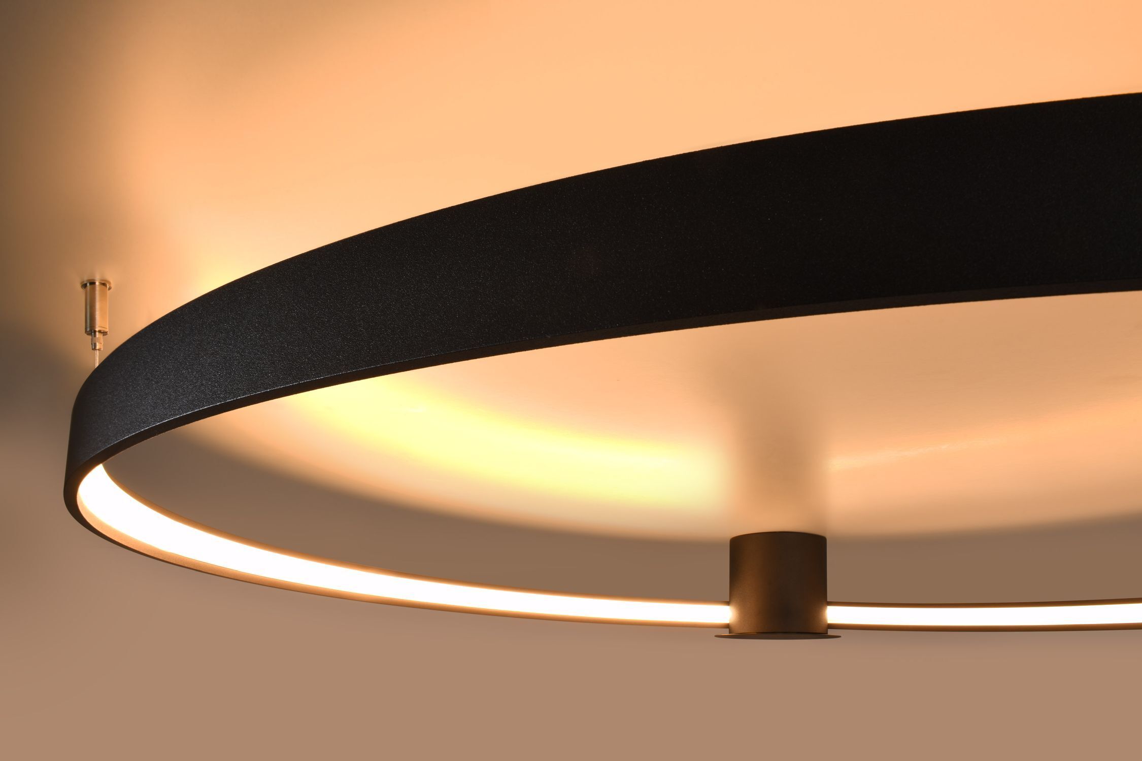Schwarze Deckenleuchte LED Ø 78 cm Ring 3000 K Metall