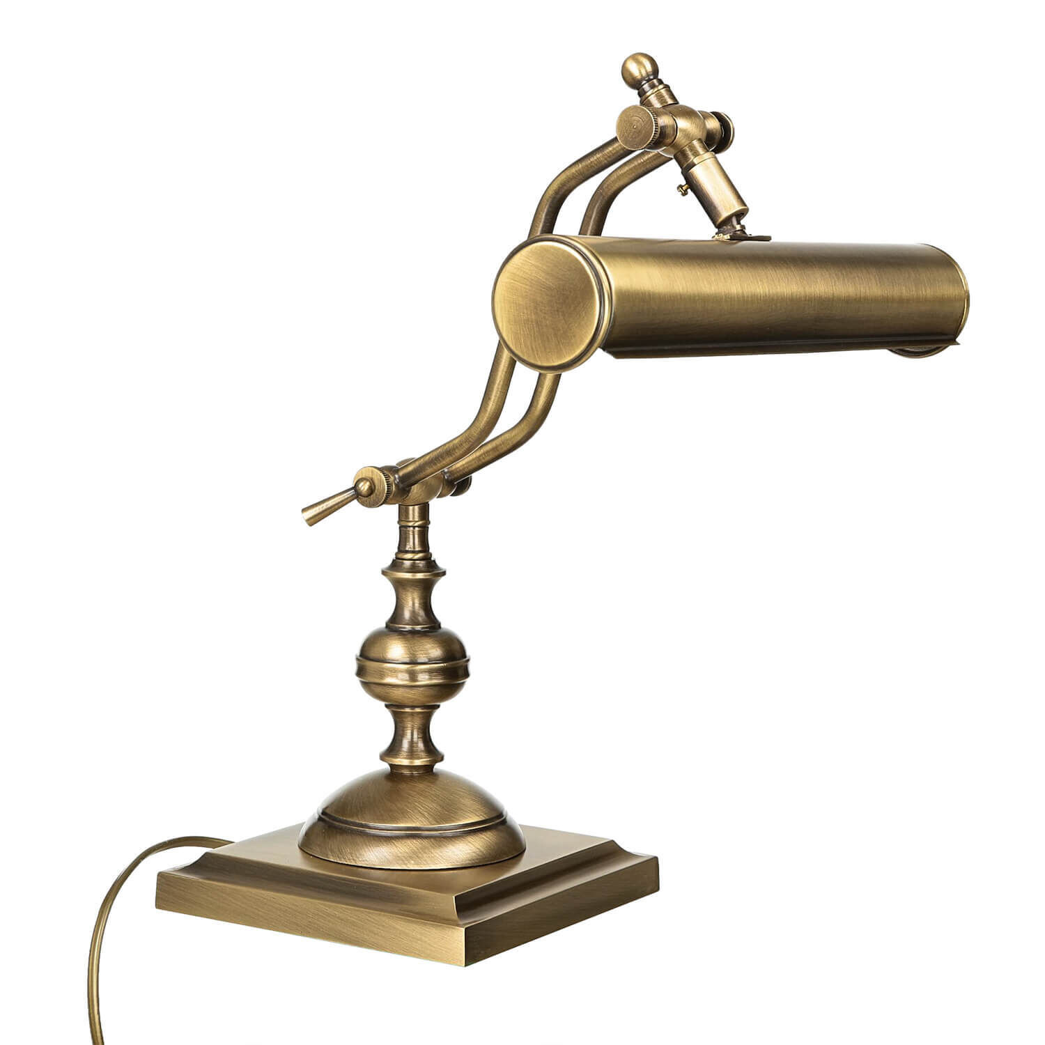 Tischlampe Bronze aus Echt-Messing Premium Bronze, Lampe, Rauchrohr