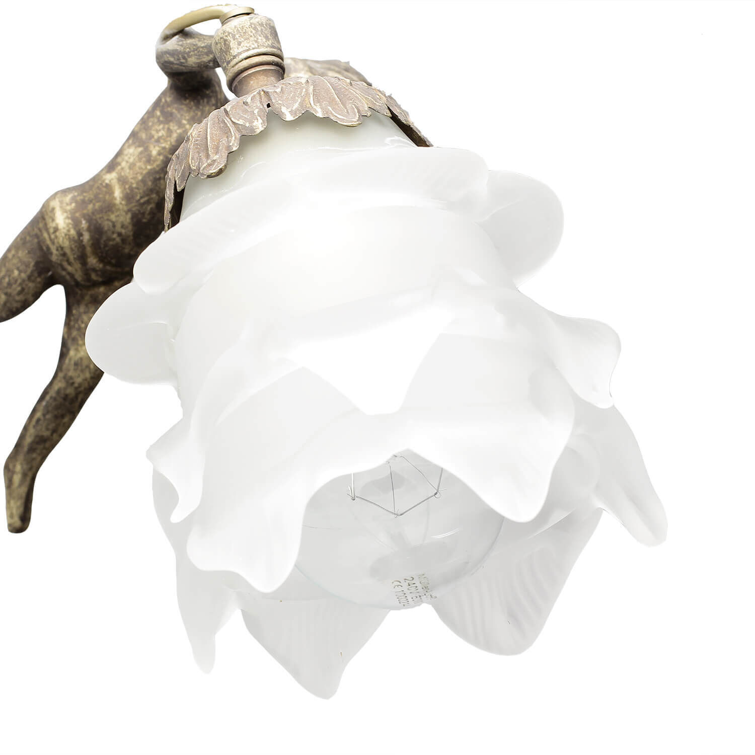 Wandleuchte aus Echt-Messing Antik Bronze Putti Licht