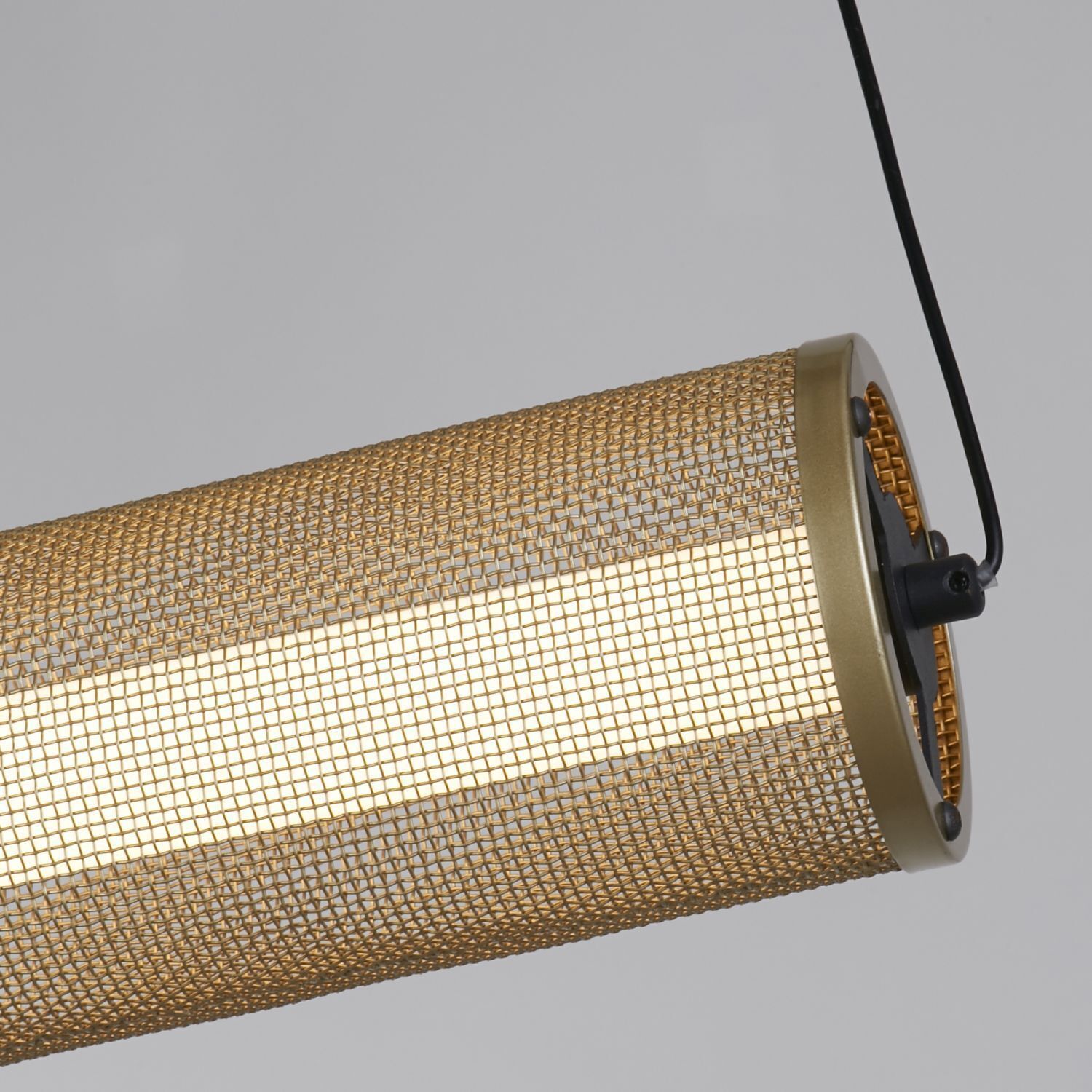 LED Pendelleuchte in Gold Schwarz Metall 26 W 92 cm