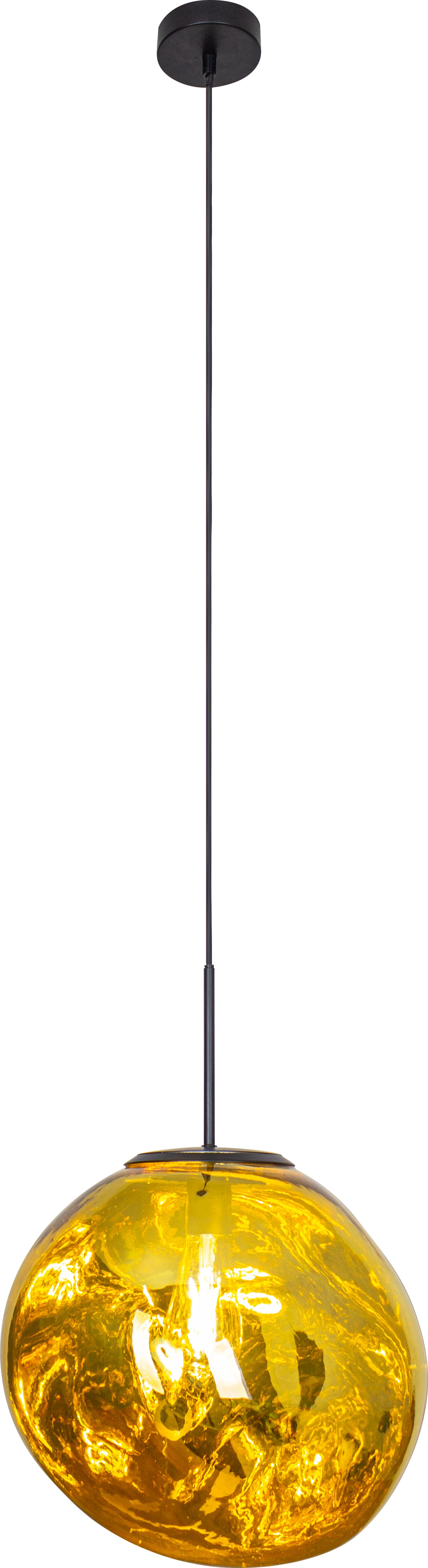 Runde Hängelampe Glas Gelb E27 Ø36 cm Modern stilvoll