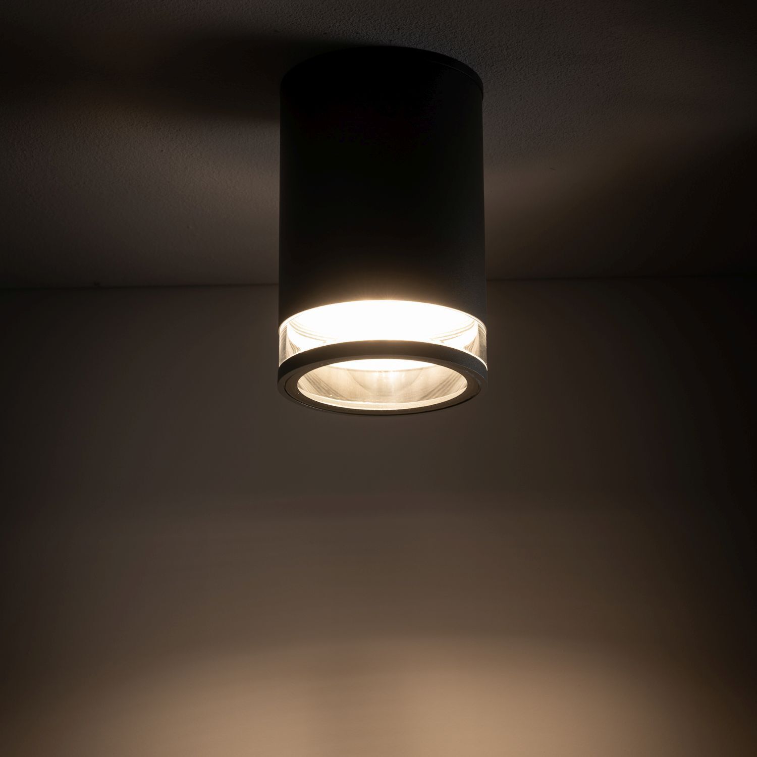 Deckenlampe außen IP44 Ø 11 cm klein Grau für E27