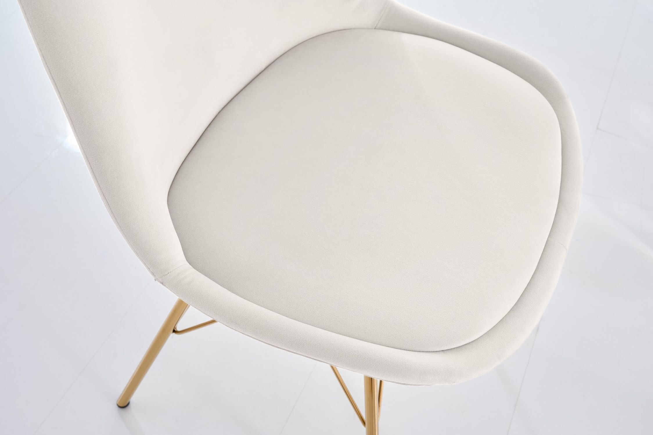 Esstischstuhl Samt Beige Creme Gold Skandinavisch Moebel, Stuhl, Teller