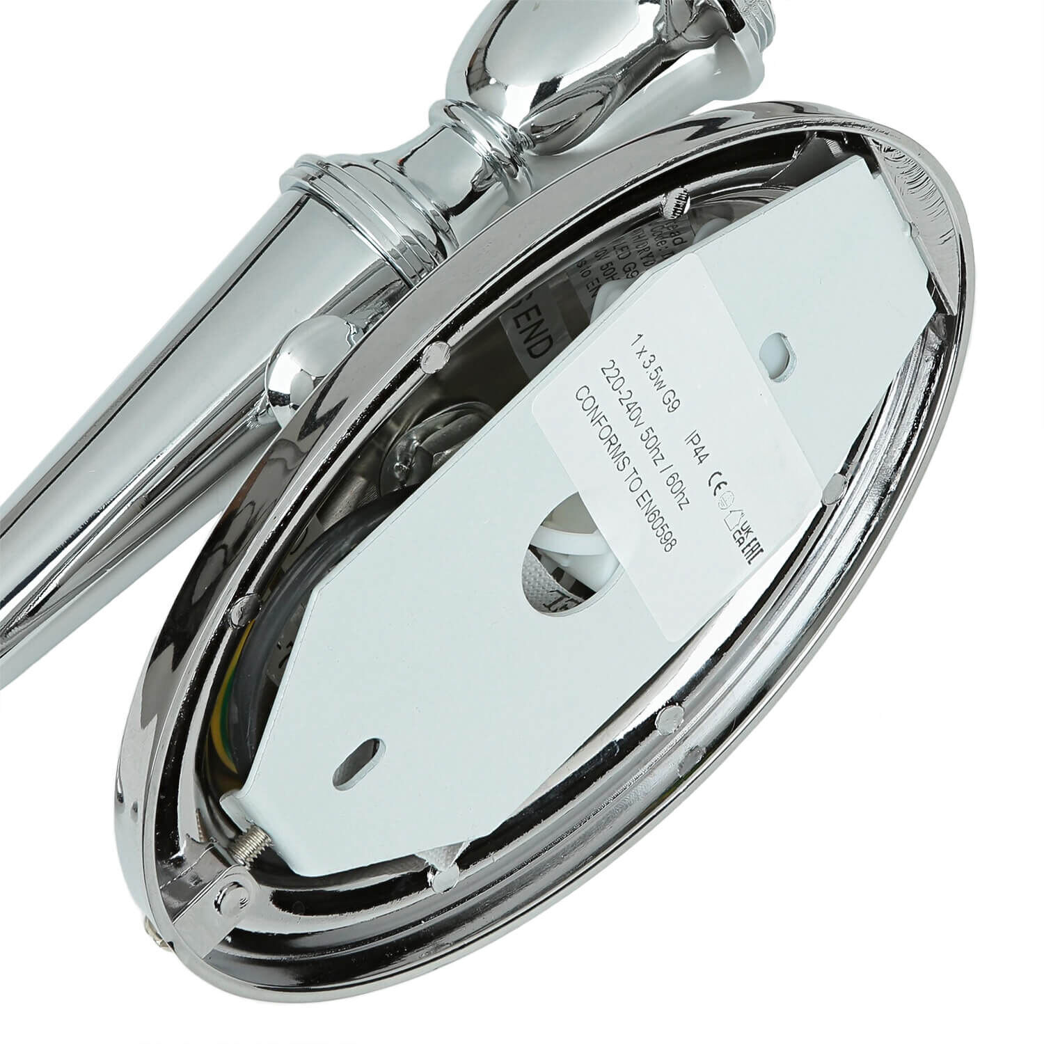 Designer Badleuchte LED aus Messing Glas IP44 in Chrom Designer Badleuchte LED aus Messing Glas IP44 in Chrom