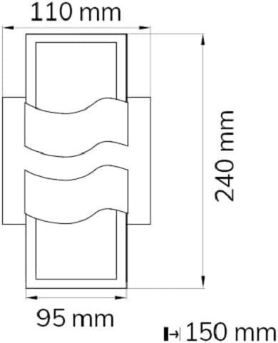 LED Wandlampe außen Up Down eckig IP54 Schwarz