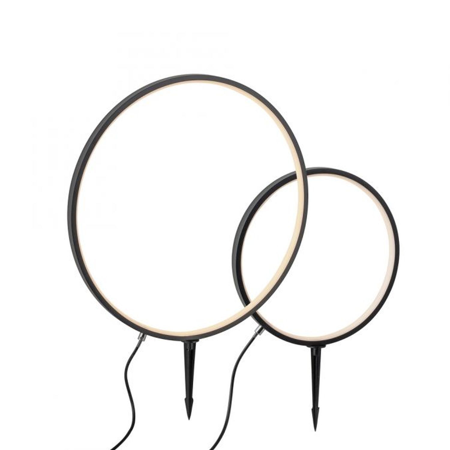 LED Wegeleuchte mit Erdspieß 2er Set 66 cm IP65 Schwarz