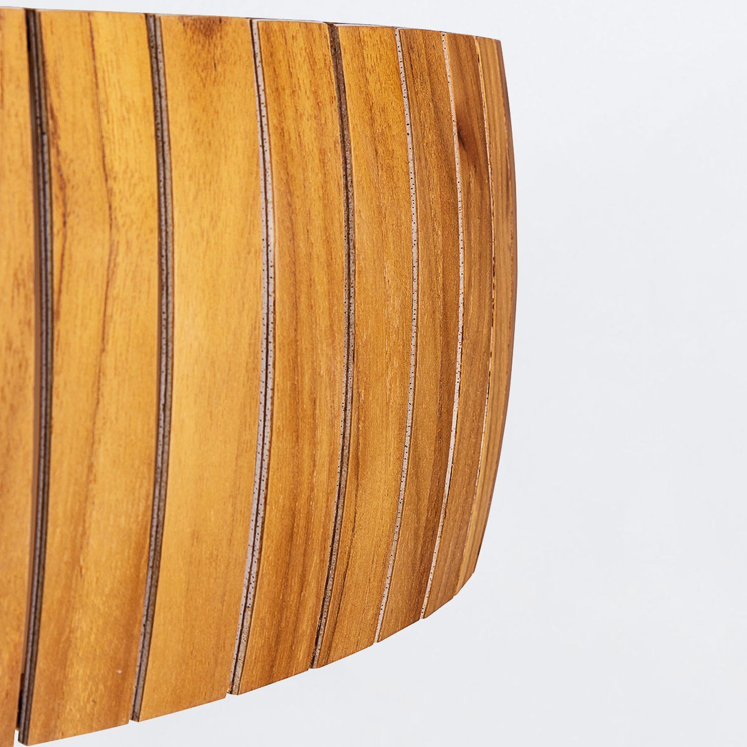LED Deckenlampe rund Ø 50 cm Teakholz Furnier 3000 K Modern