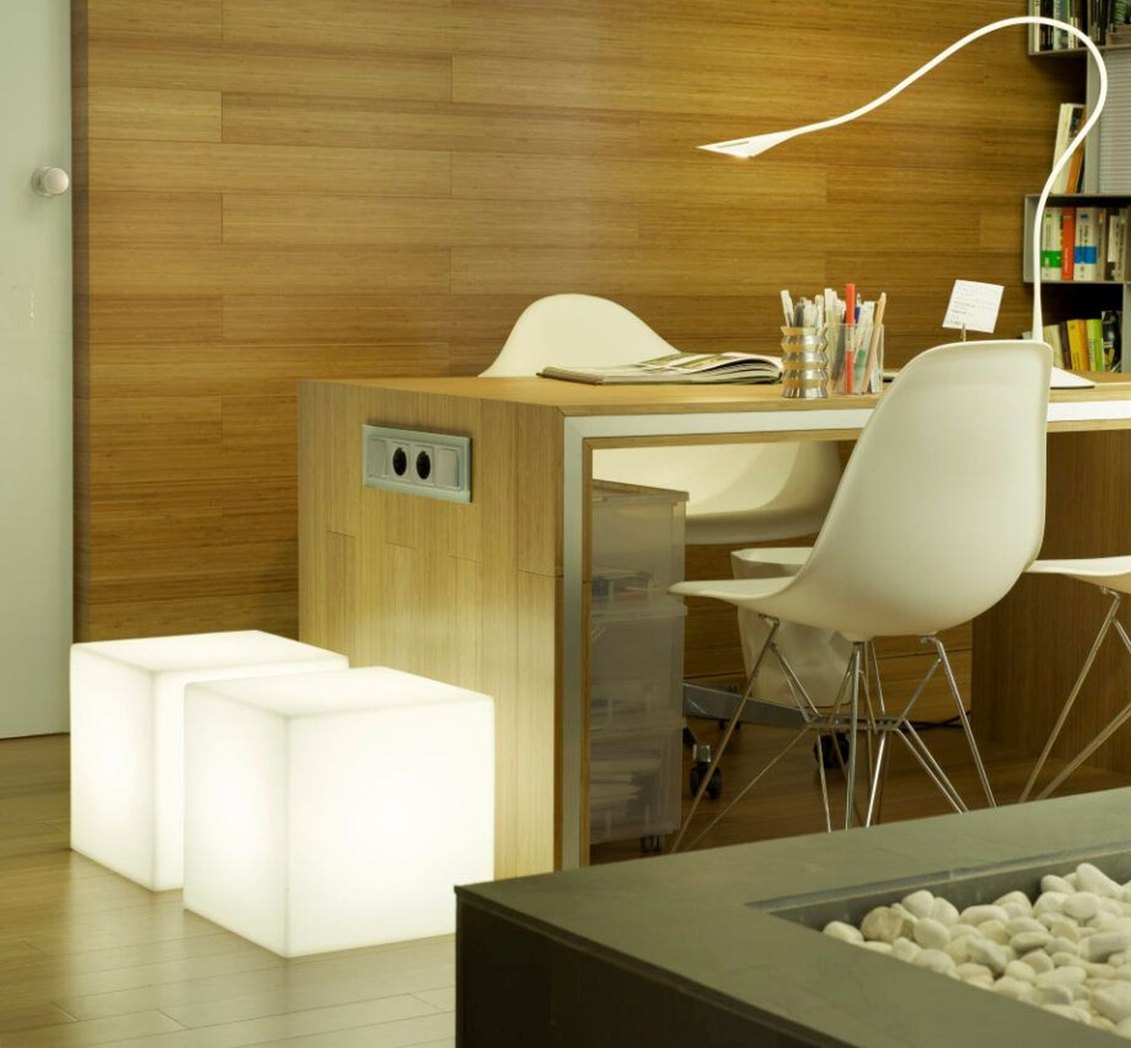 Leuchtwürfel Kabel Stecker Weiß B: 40 cm IP65 E27 LED 2700 K