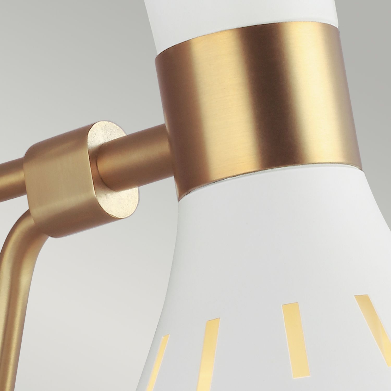 Wandlampe Metall in Weiß Messing E27 Retro Design