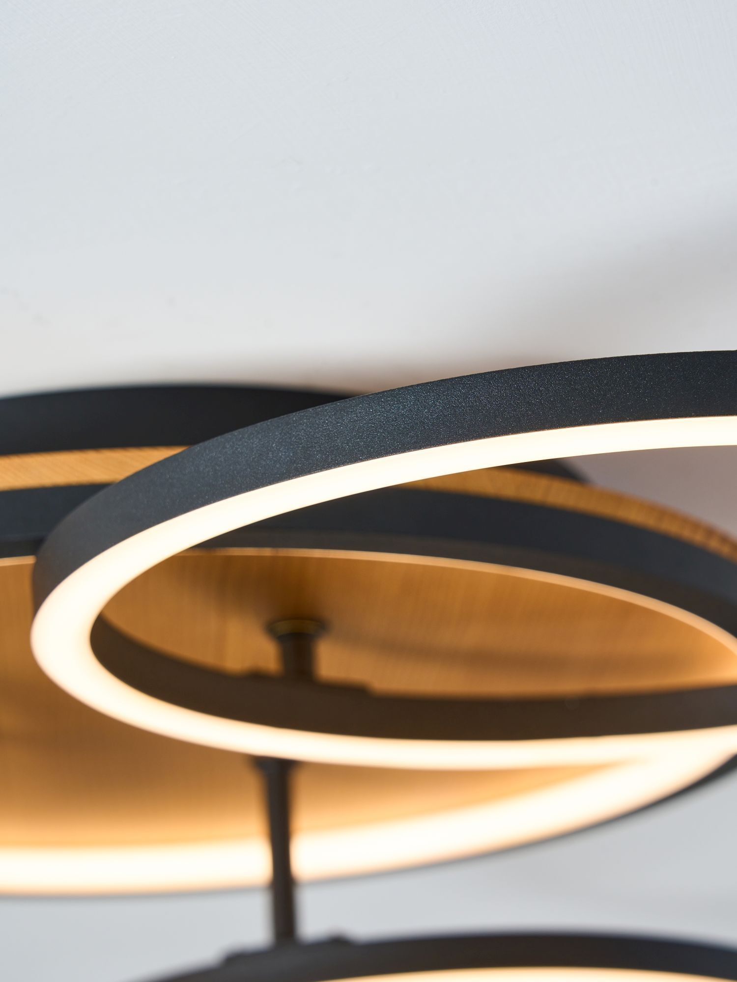 LED Deckenlampe Natur Schwarz Weiß L:60,8 cm 3000 W Lampe