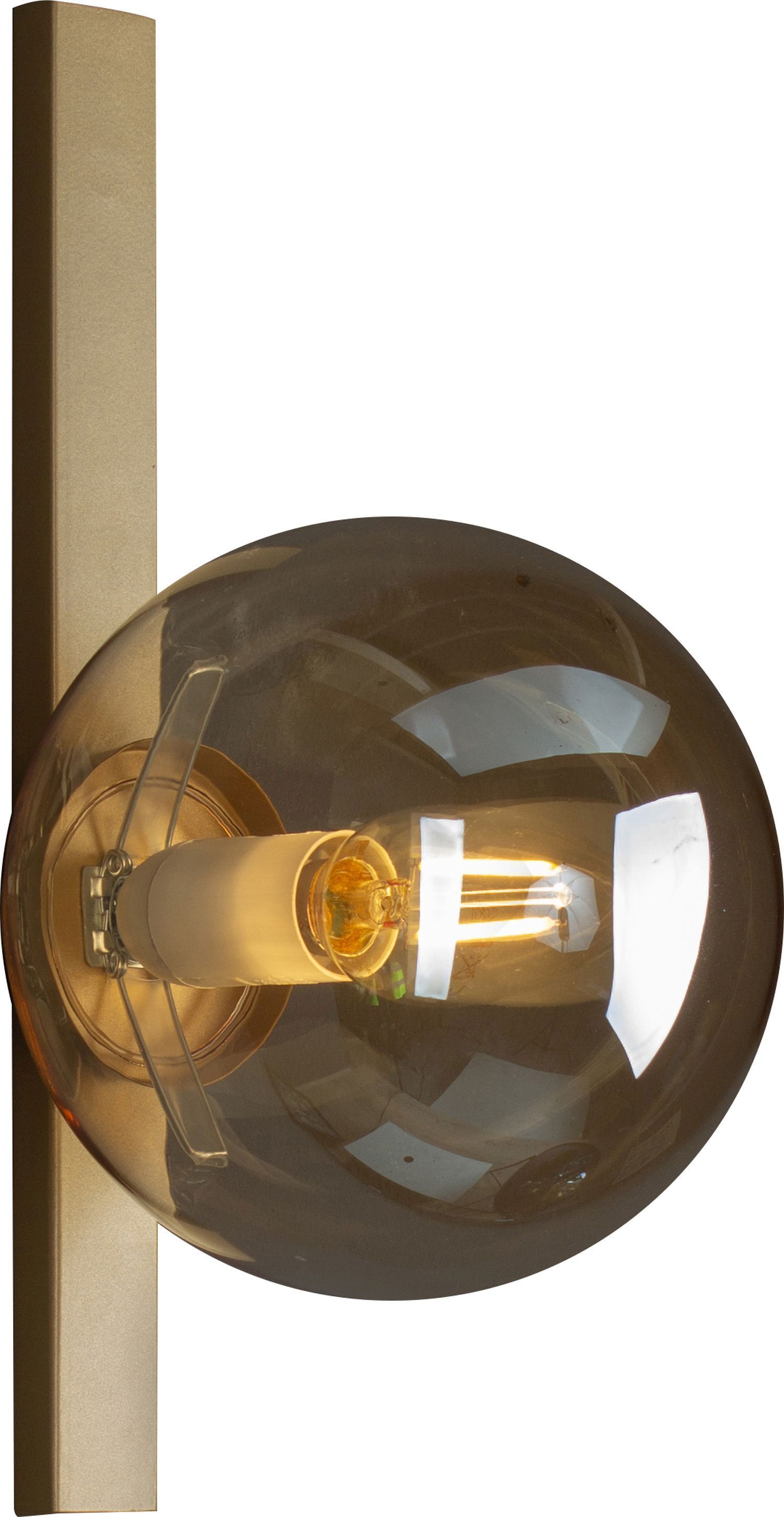 Wandlampe Gold Bernstein Glaskugel E14 B:14 cm blendarm