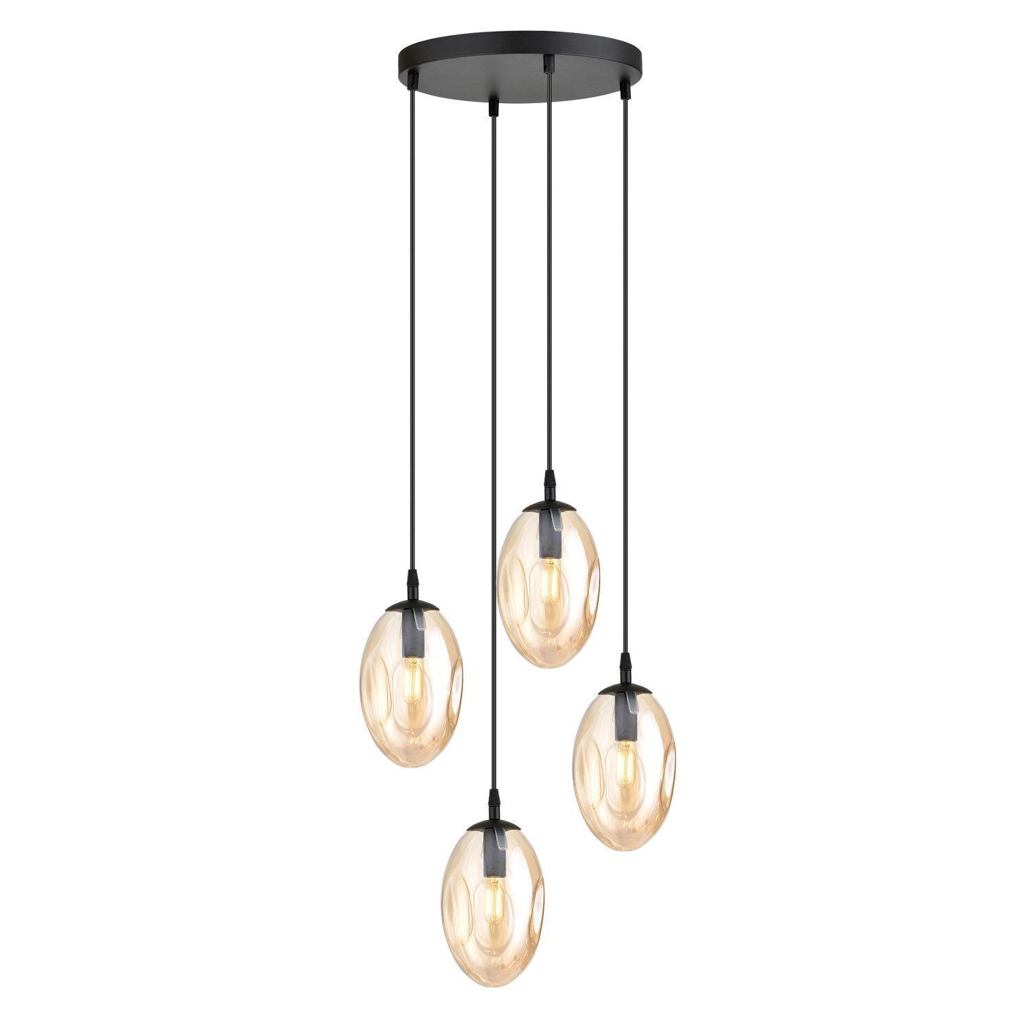 Pendelleuchte Rauchglas in Bernstein Ø 40 cm verstellbar Leuchter, Lampe, Leuchte