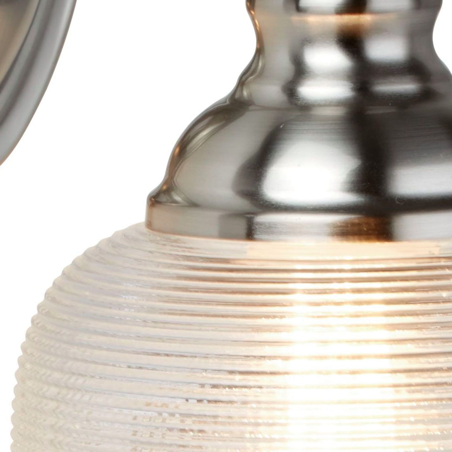Wandleuchte in Silber Klar E27 Glas Metall mit Schalter