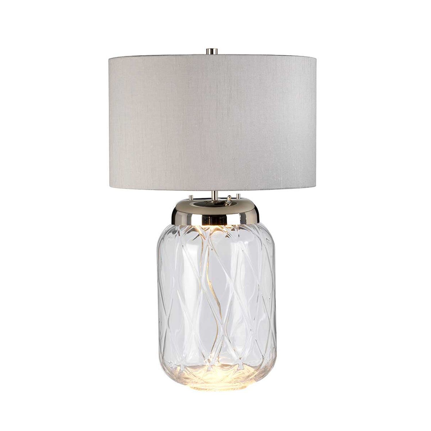 Tischlampe Glas Stoff 67,5 cm beleuchteter Sockel