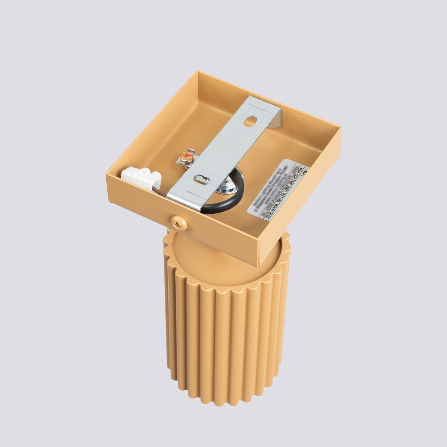 Wandlampe GU10 B: 8 cm klein schwenkbar aus Aluminium in Gold Kiste, Karton