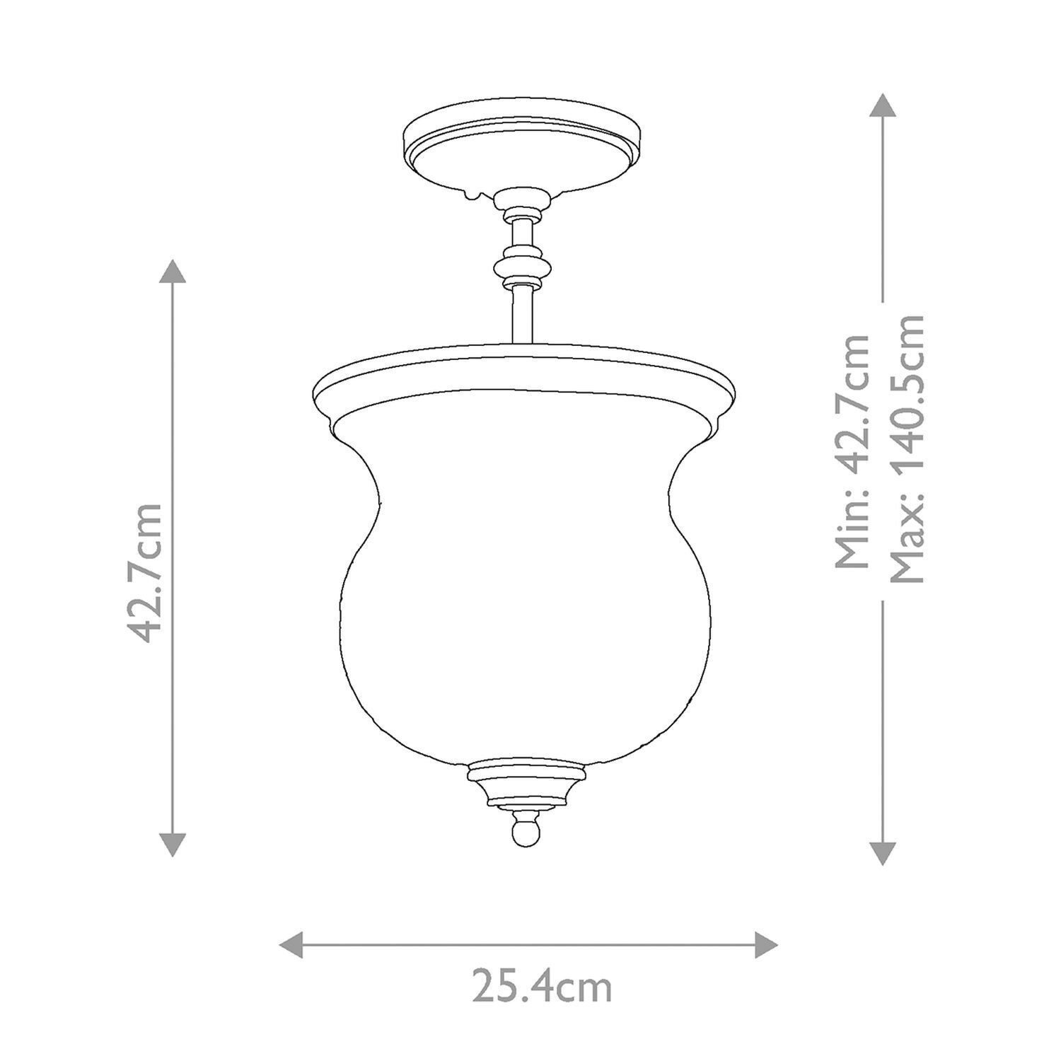 Deckenlampe Metall Glas Ø 25,4 cm H: max. 1,4 m verstellbar