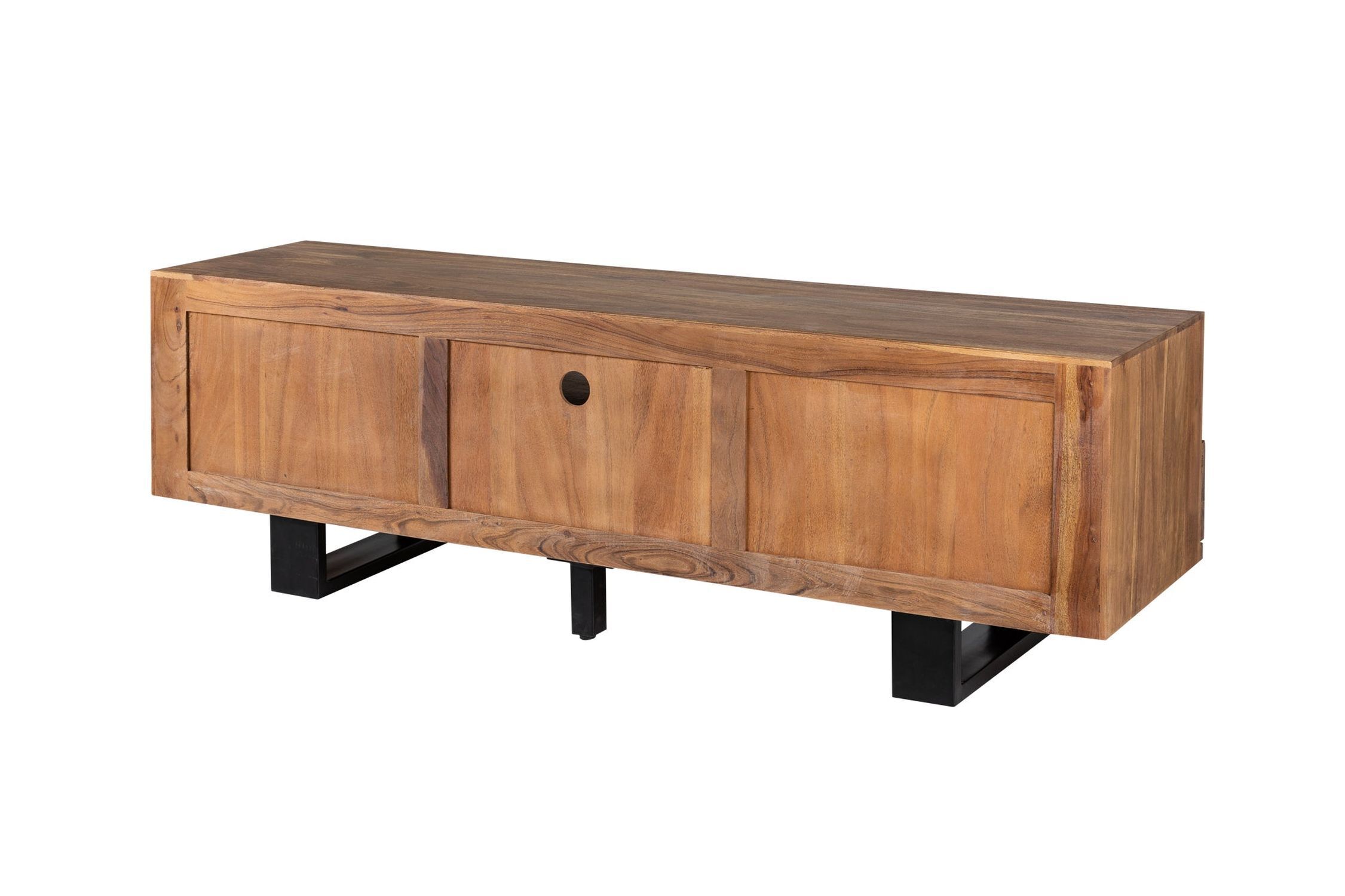 TV Lowboard Holz Akazie Metall 160 cm Kufengestell Baumkante Moebel, Anrichte