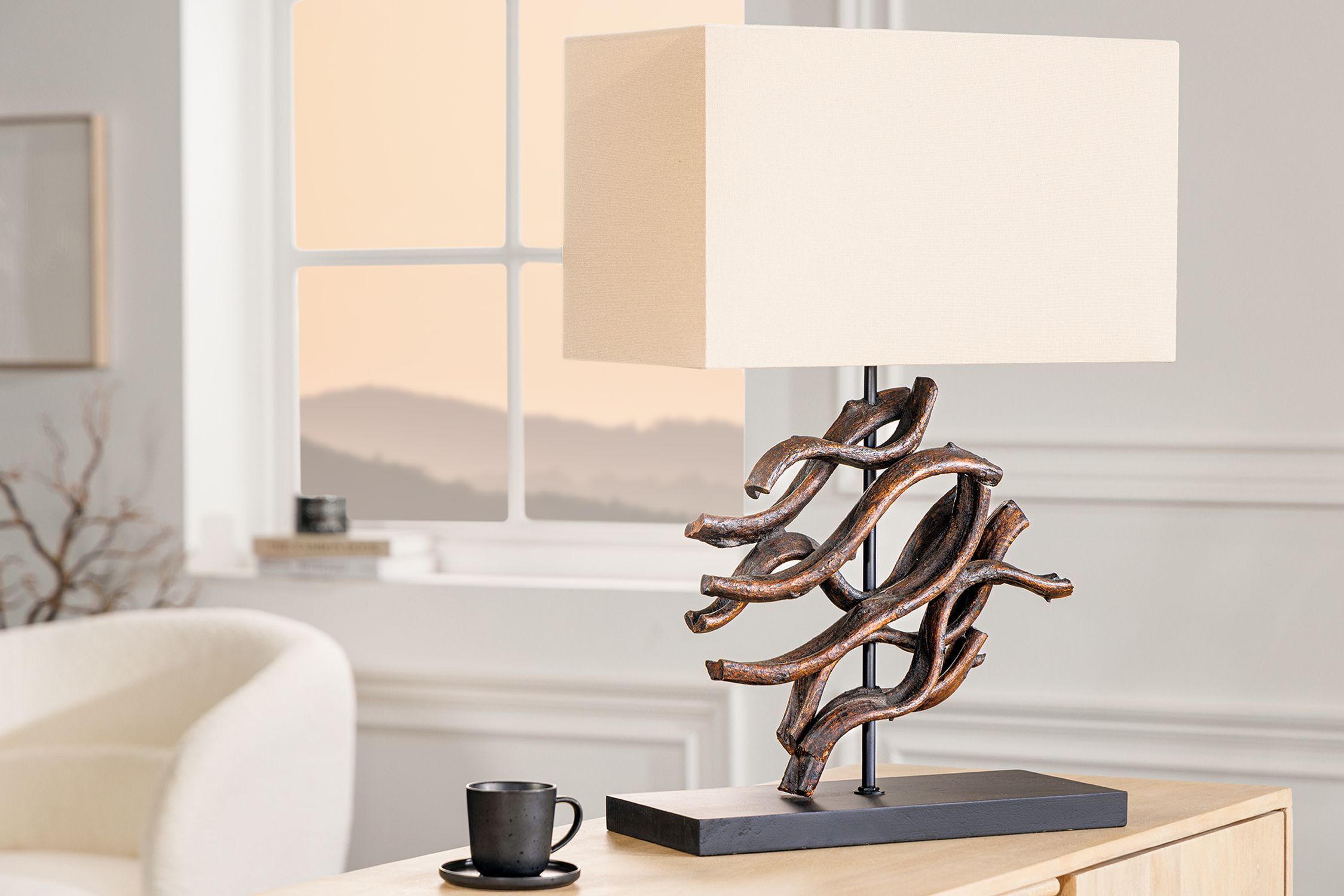 Lampe, Tischlampe, Tasse