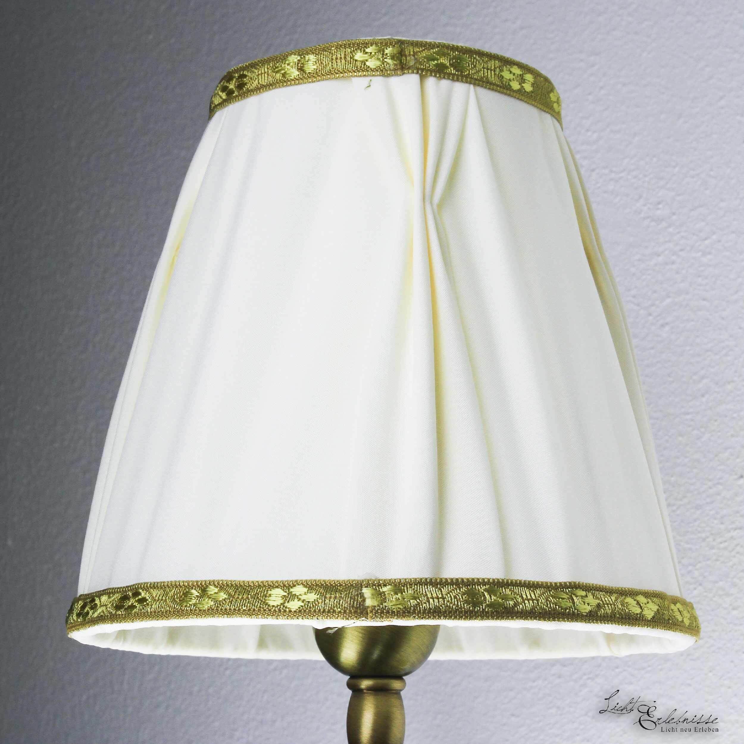 Wandlampe Stoffschirm Weiß aus Echt-Messing Lampe, Lampenschirm, Kleidung, Rock