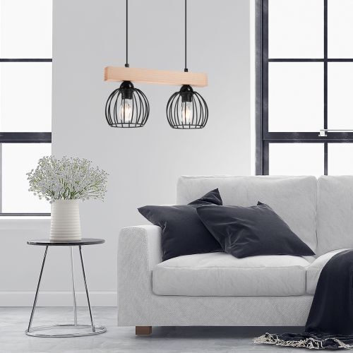 Pendelleuchte CHANIA Schwarz Modern lang Esstisch