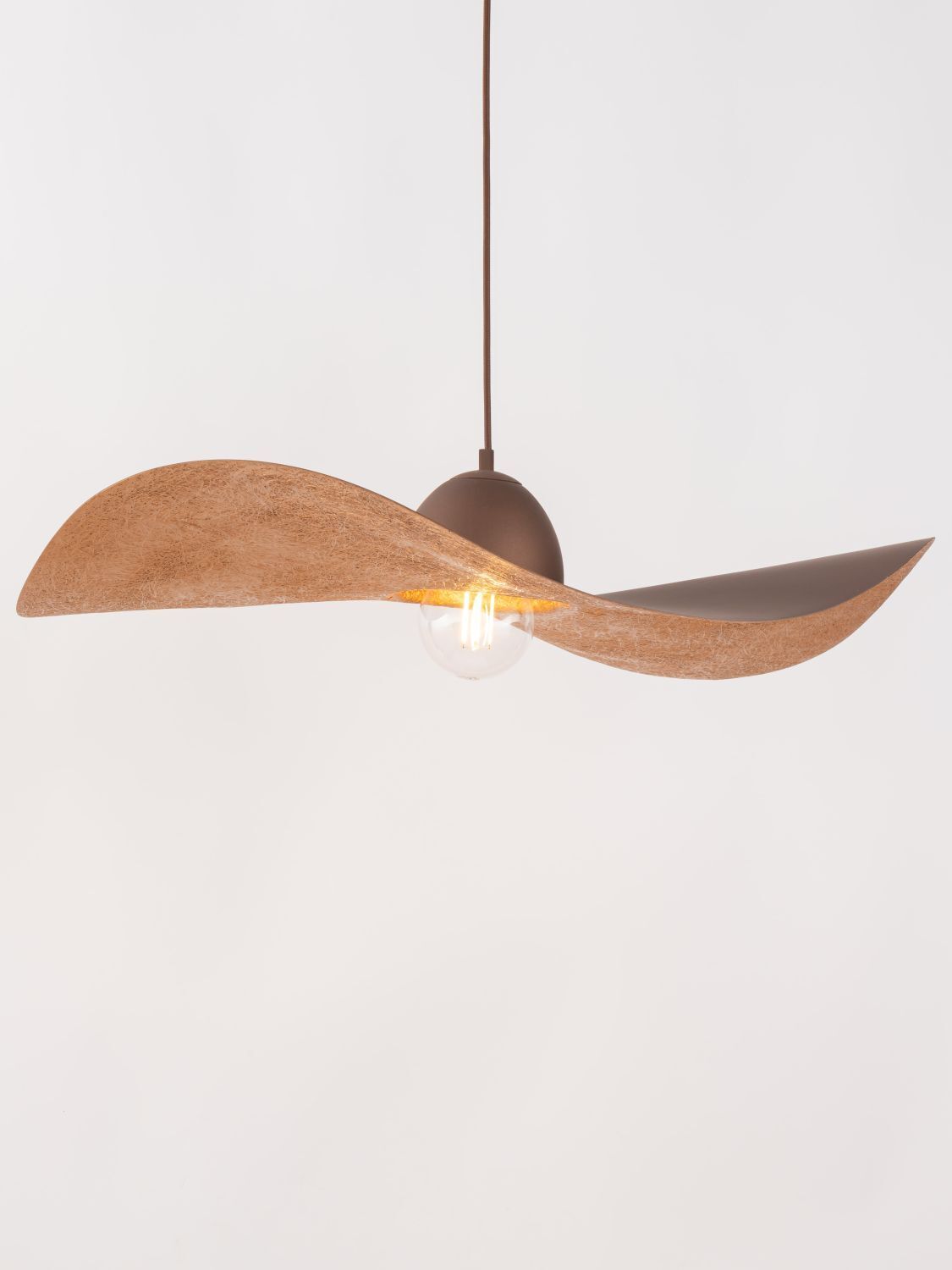 Hängelampe Braun Kupfer E27 Modern Wellenschirm