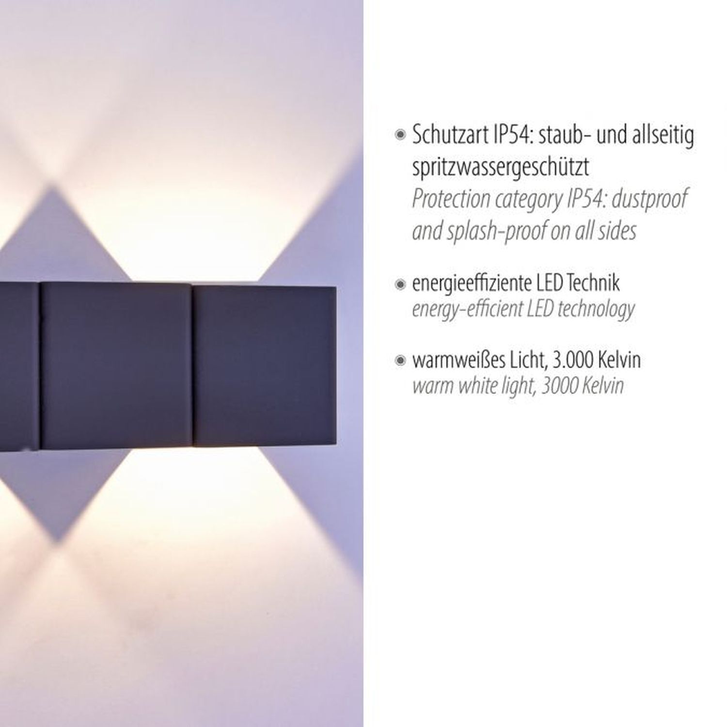 LED Wandleuchte außen Aluminium IP54 22,5 cm Anthrazit Beleuchtung