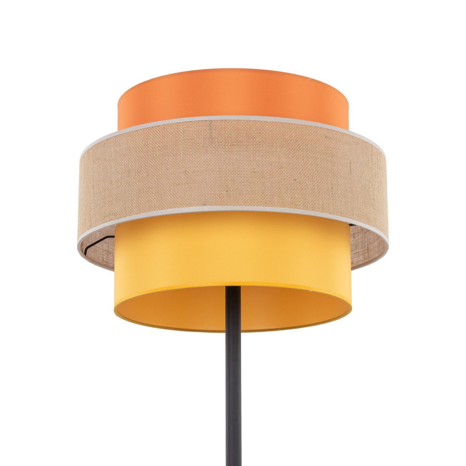 Stehleuchte Wohnzimmer 159cm klein Stoff Jute Metall E27 Bunt Lampe, Lampenschirm, Klebeband