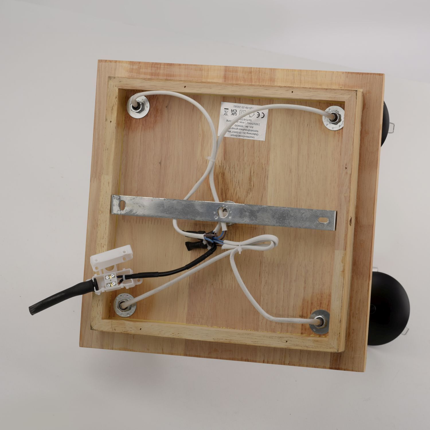 Stylische Deckenlampe Glas Holz E14 B:37 cm blendarm
