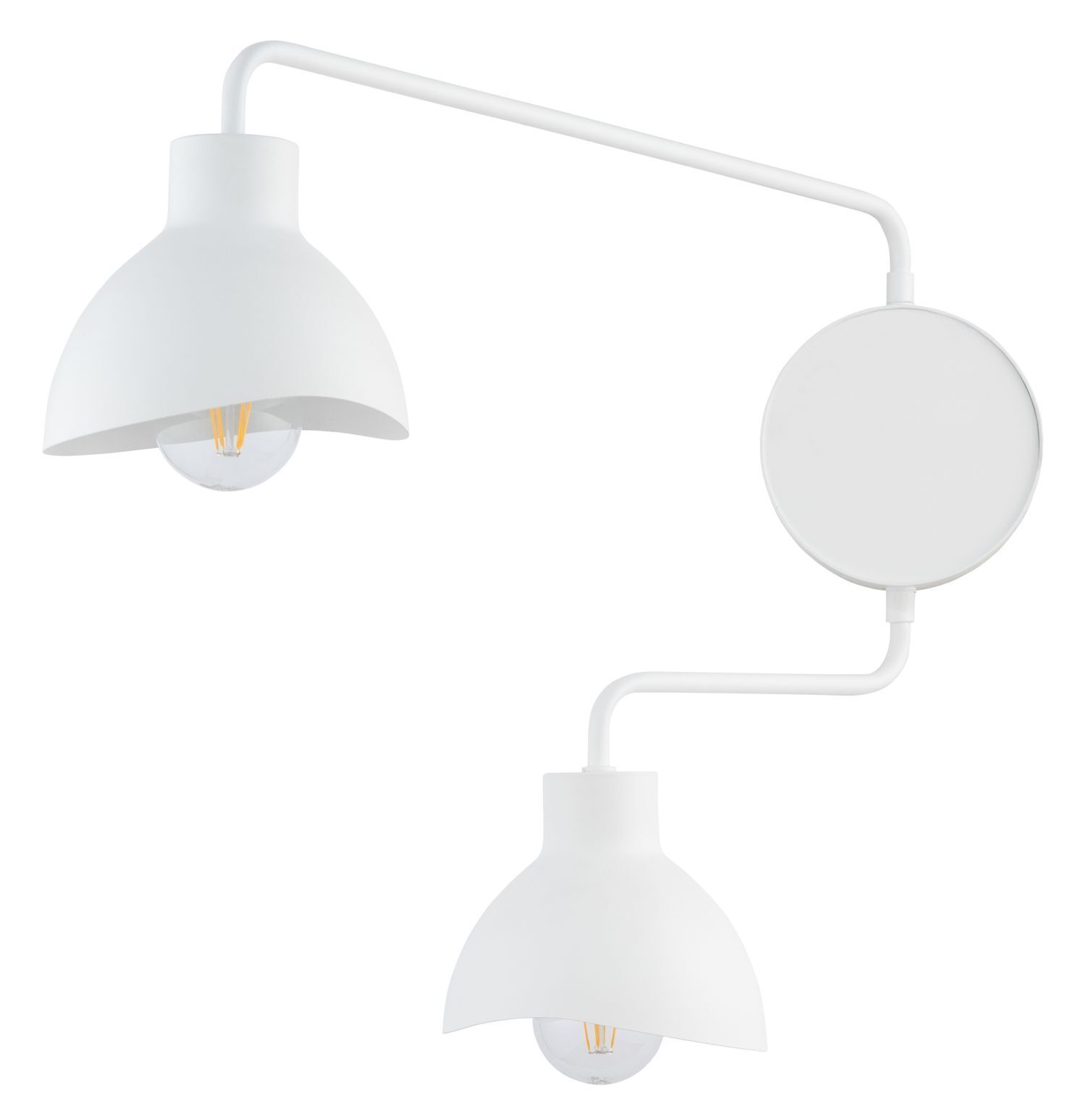 Weiße Wandlampe Metall Lesen E27 H:44 cm stylisch