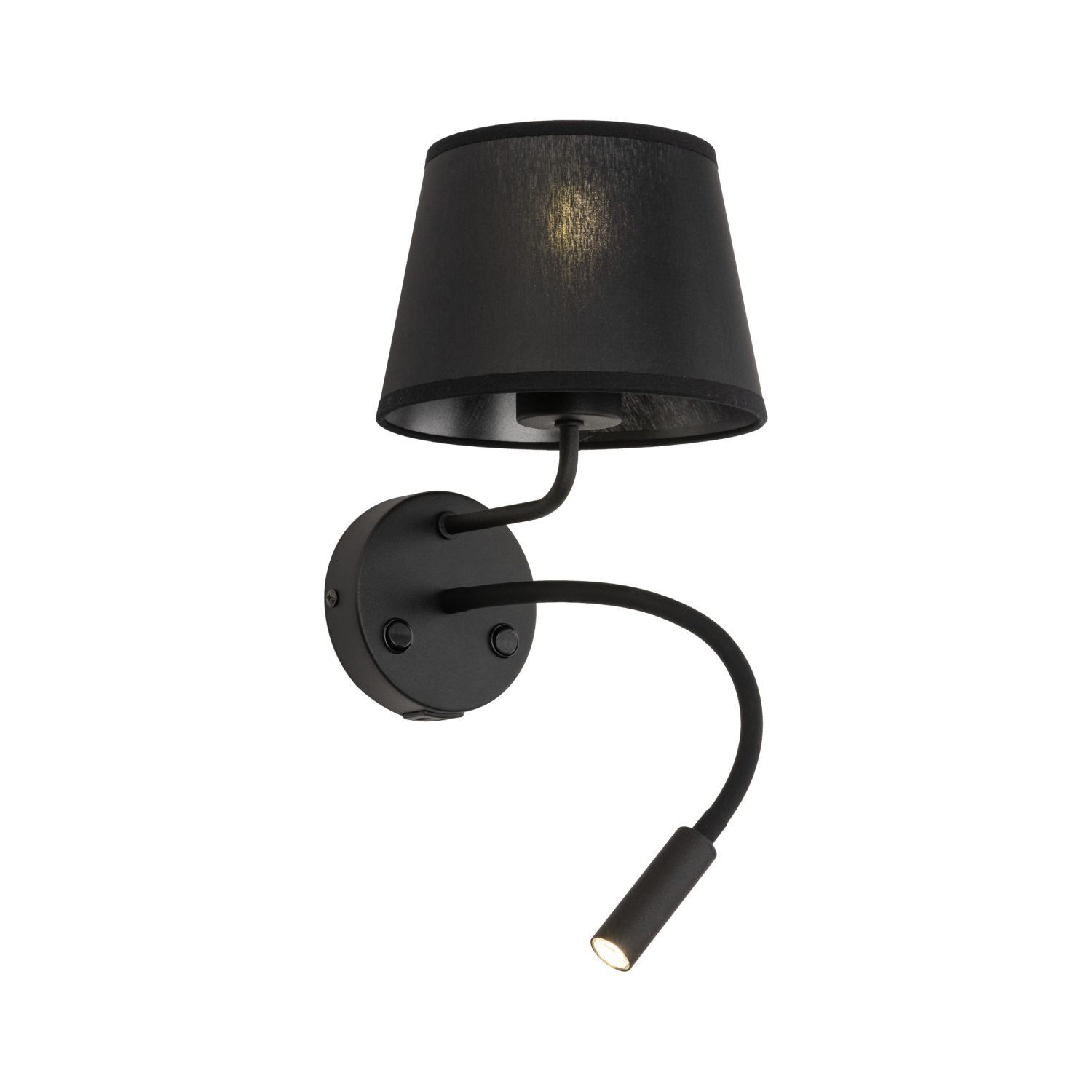 Wandlampe mit USB-Ladefunktion Schalter Lesearm Schwarz