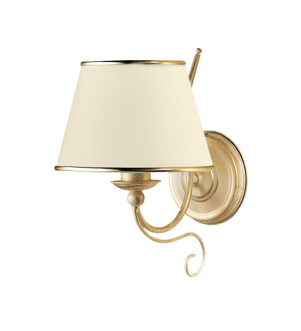 Wandleuchte BERTHA Shabby Gold Weiß Bett Lampe E27