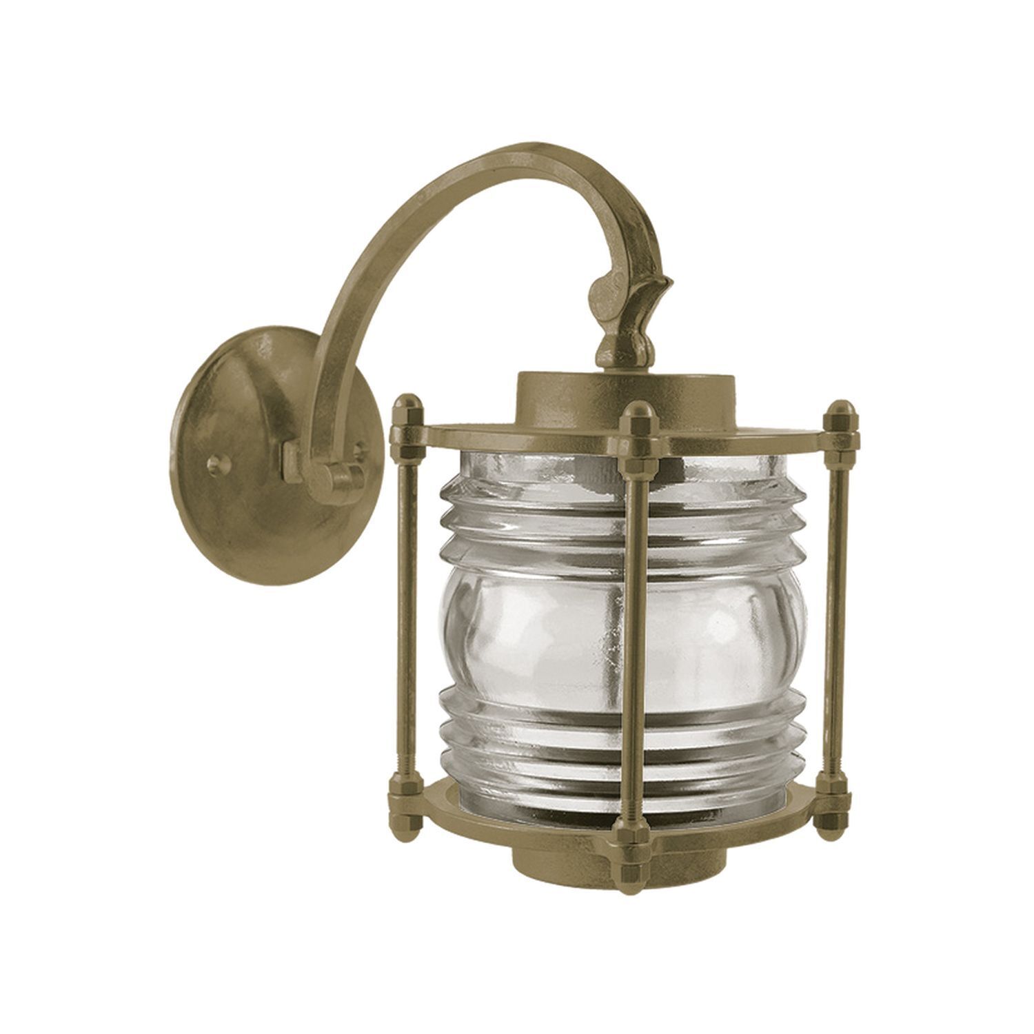 Wandlampe außen Messing massiv Glas H: 31 cm IP53 E27