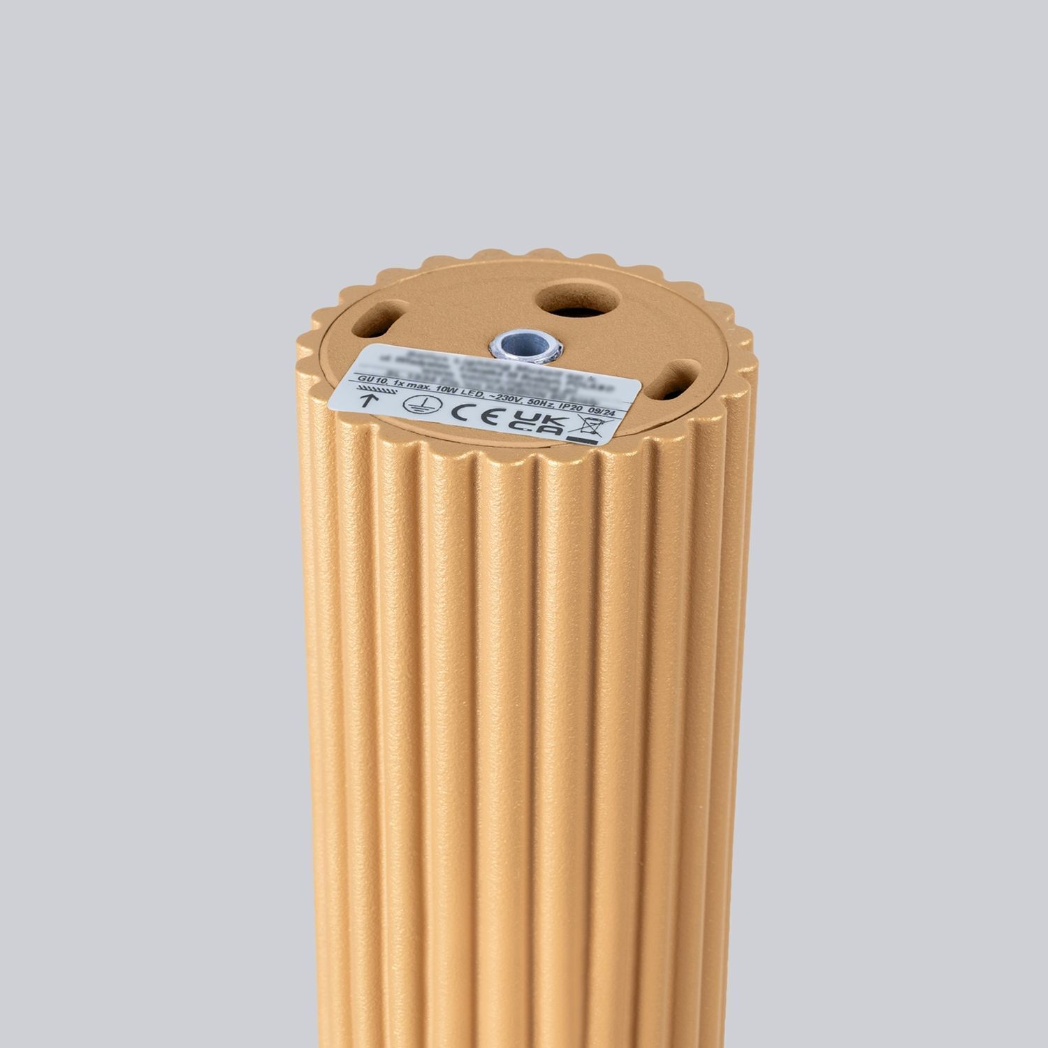 Aufputz Deckenspot GU10 H: 40 cm Ø 6,5 cm in Gold Modern