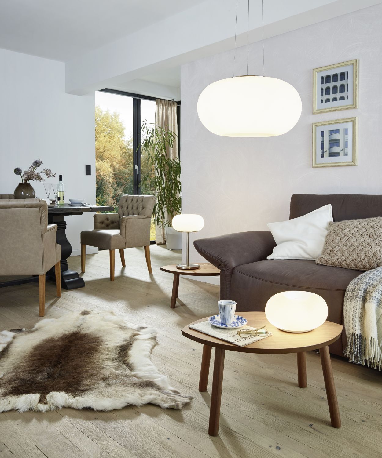 Außergewöhnliche Hängeleuchte Optica Weiß Ø35cm 2-Flmg Dekoration für Zuhause, Teppich, Kaffeetisch, Tabelle, Lampe