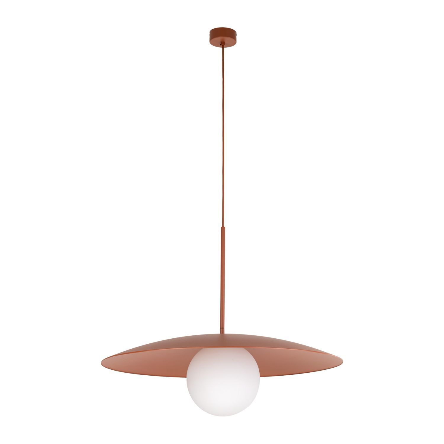 Blendarme Hängelampe Ziegelrot Metall Glas E27 Ø65 cm Lampe