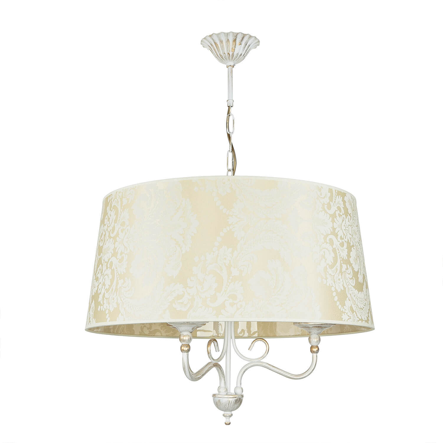 Stoff Hängeleuchte mit Barock Motiv GANARA Lampe Lampe, Kronleuchter, Lampenschirm