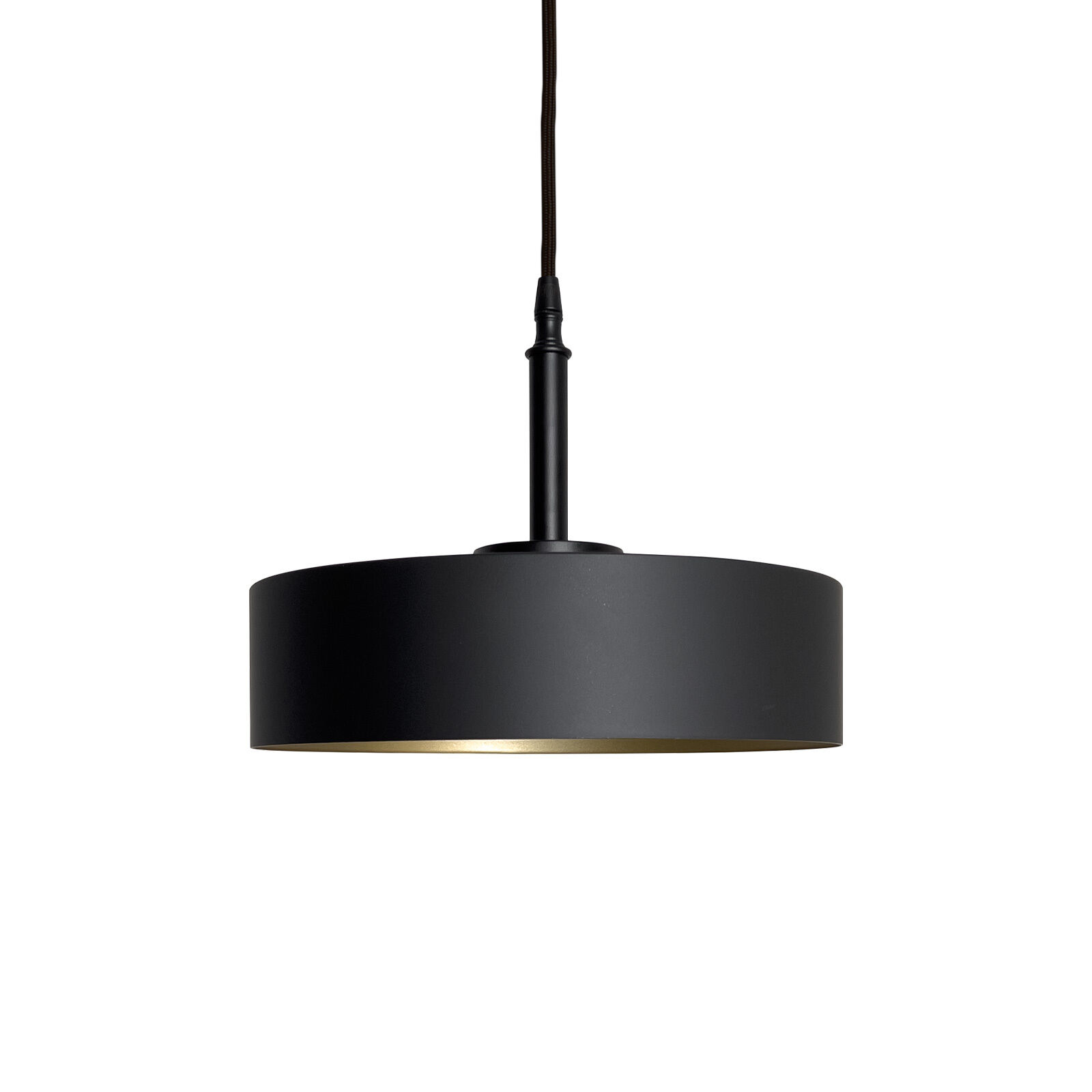 Pendelleuchte Schwarz Gold E27 Ø 30 cm Messing Eisen Lampe
