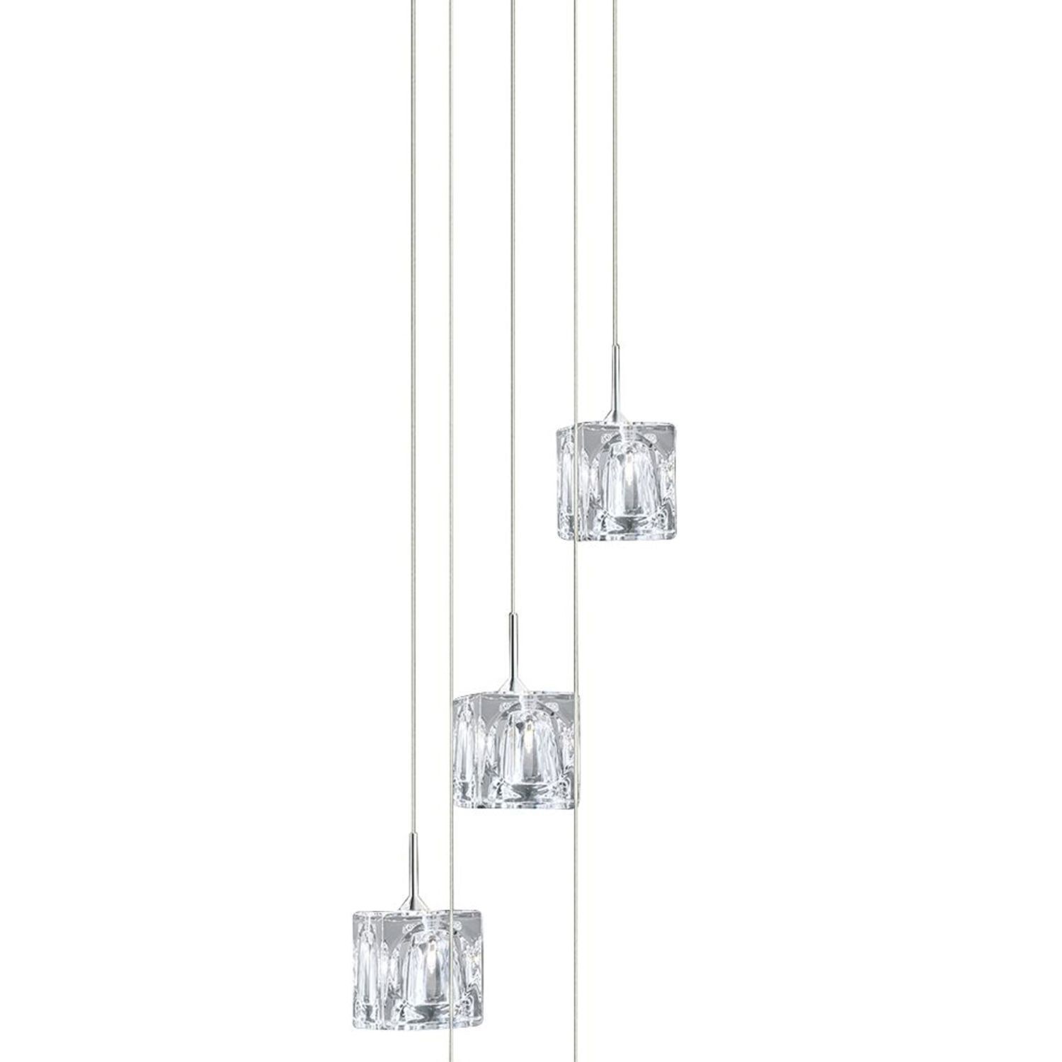 LED Hängelampe in Chrom Glas Metall 3000 K 5-flammig