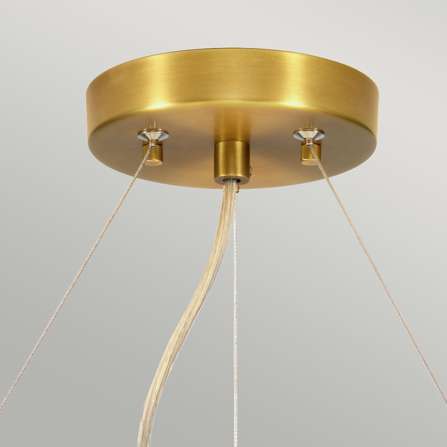 Hängelampe Stoff rund Ø86cm in Creme Messing blendarm Lampe, Leuchte