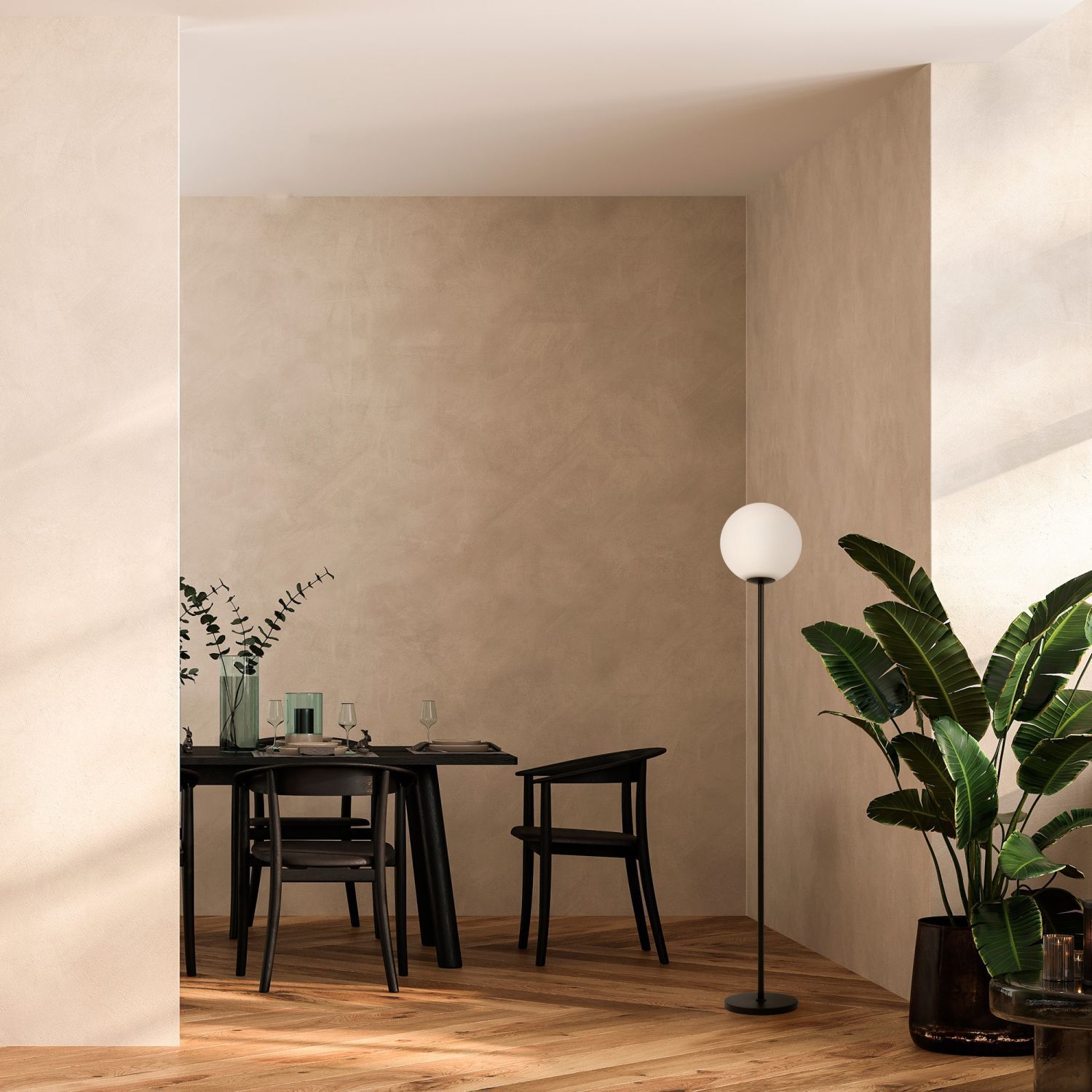 Lampe, Pflanze, Schreibtisch, Stuhl, Innenarchitektur