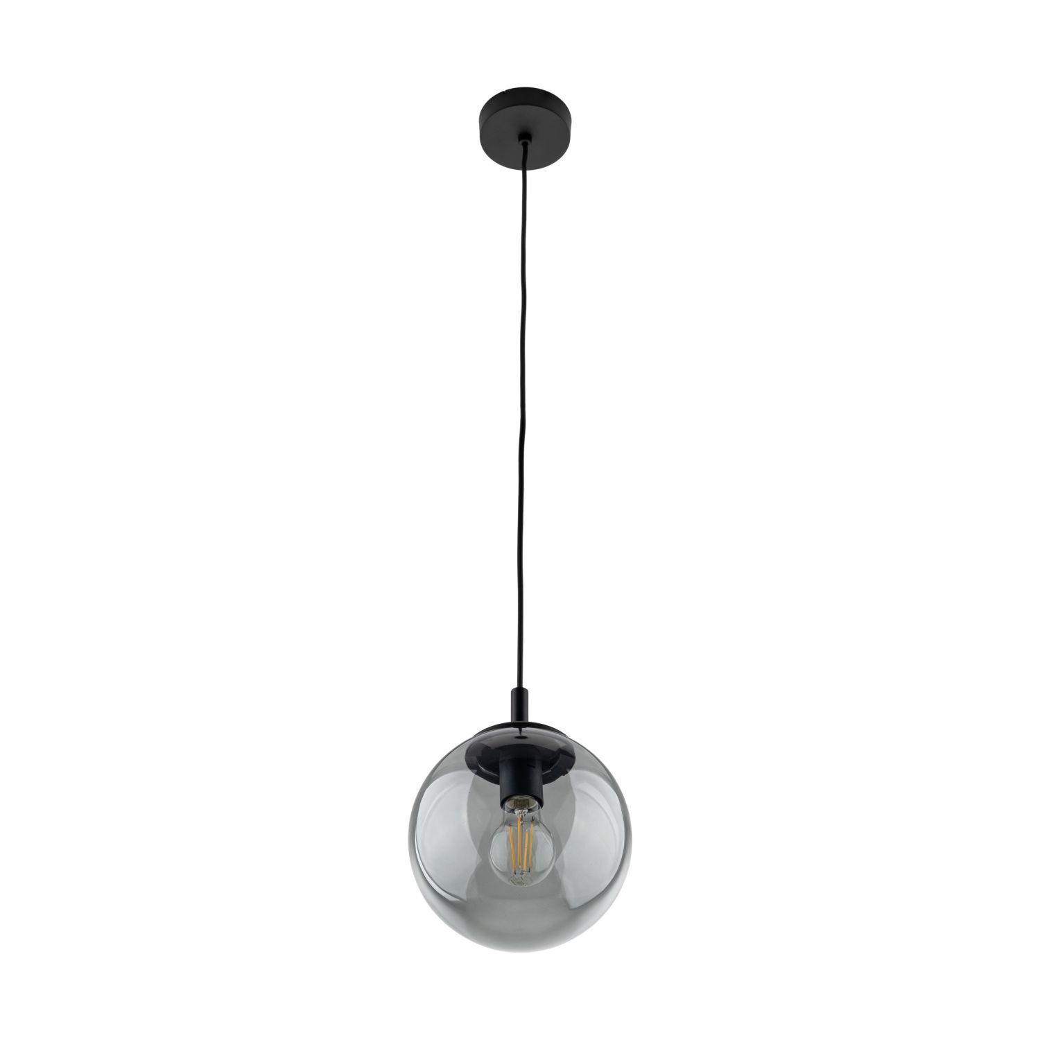 Pendelleuchte Glas Kugel Ø 30 cm Schwarz Grau E27 BRYCE