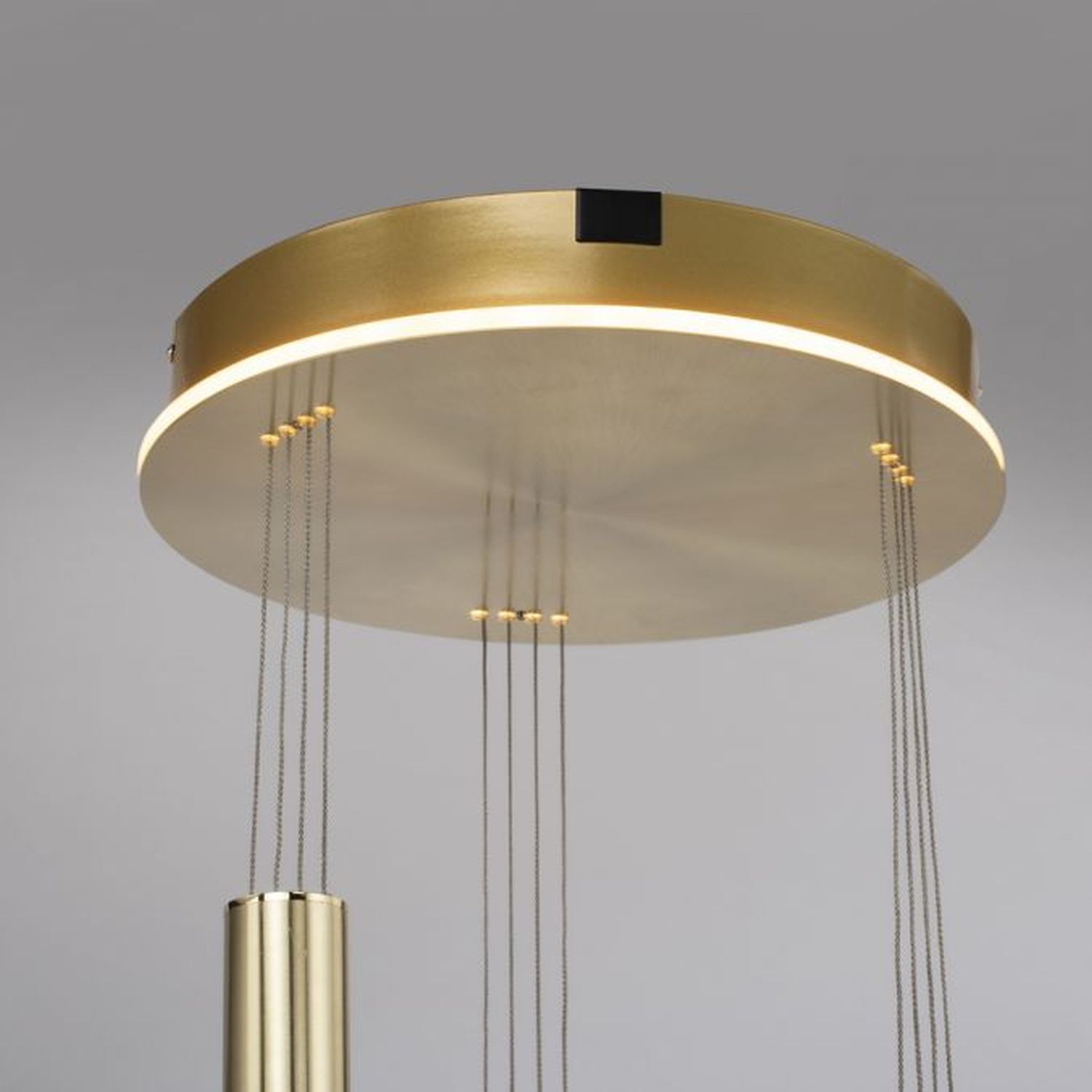 LED Hängelampe Glas in Messing L:44 cm 3550 lm dimmbar Lampe