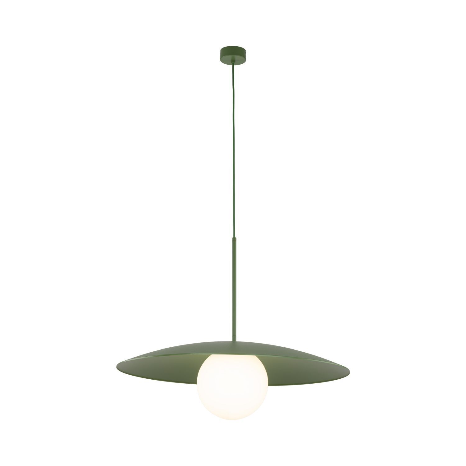 Grüne Hängelampe Glaskugel blendarm E27 Ø65 cm wohnlich